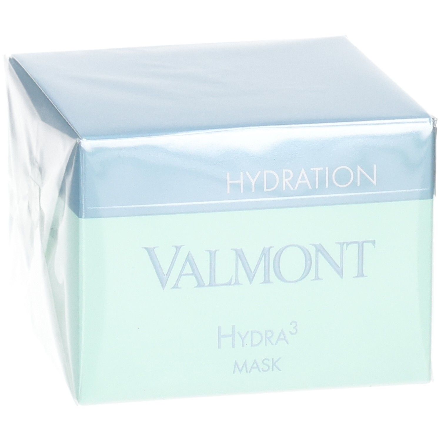Valmont Hydra³ Mask Verpackung, Vorderseite mit Produktbezeichnung.