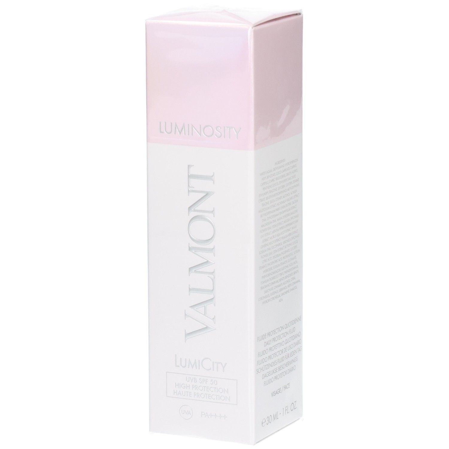 Valmont Luminosity LumiCity SPF50 Tagescreme-Verpackung.