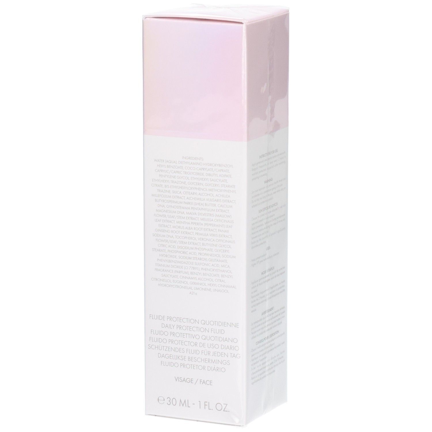 Vorderseite der Valmont Luminosity LumiCity SPF50 Tagescreme-Verpackung mit Produktinformationen.