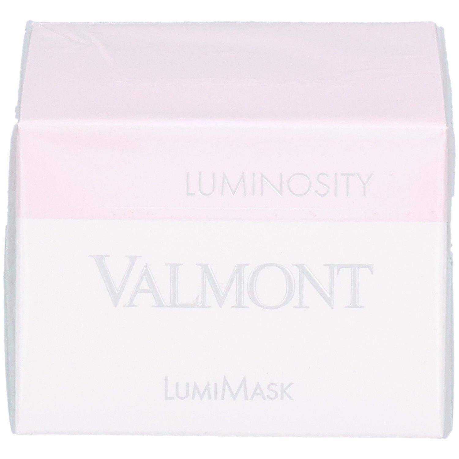 VALMONT LumiMask Verpackung mit Aufschrift 'LUMINOSITY' und 'VALMONT LumiMask'.