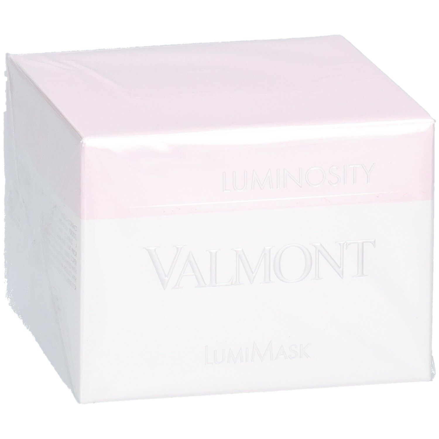 VALMONT LumiMask Verpackung mit Aufschrift 'LUMINOSITY' und 'VALMONT LumiMask'.