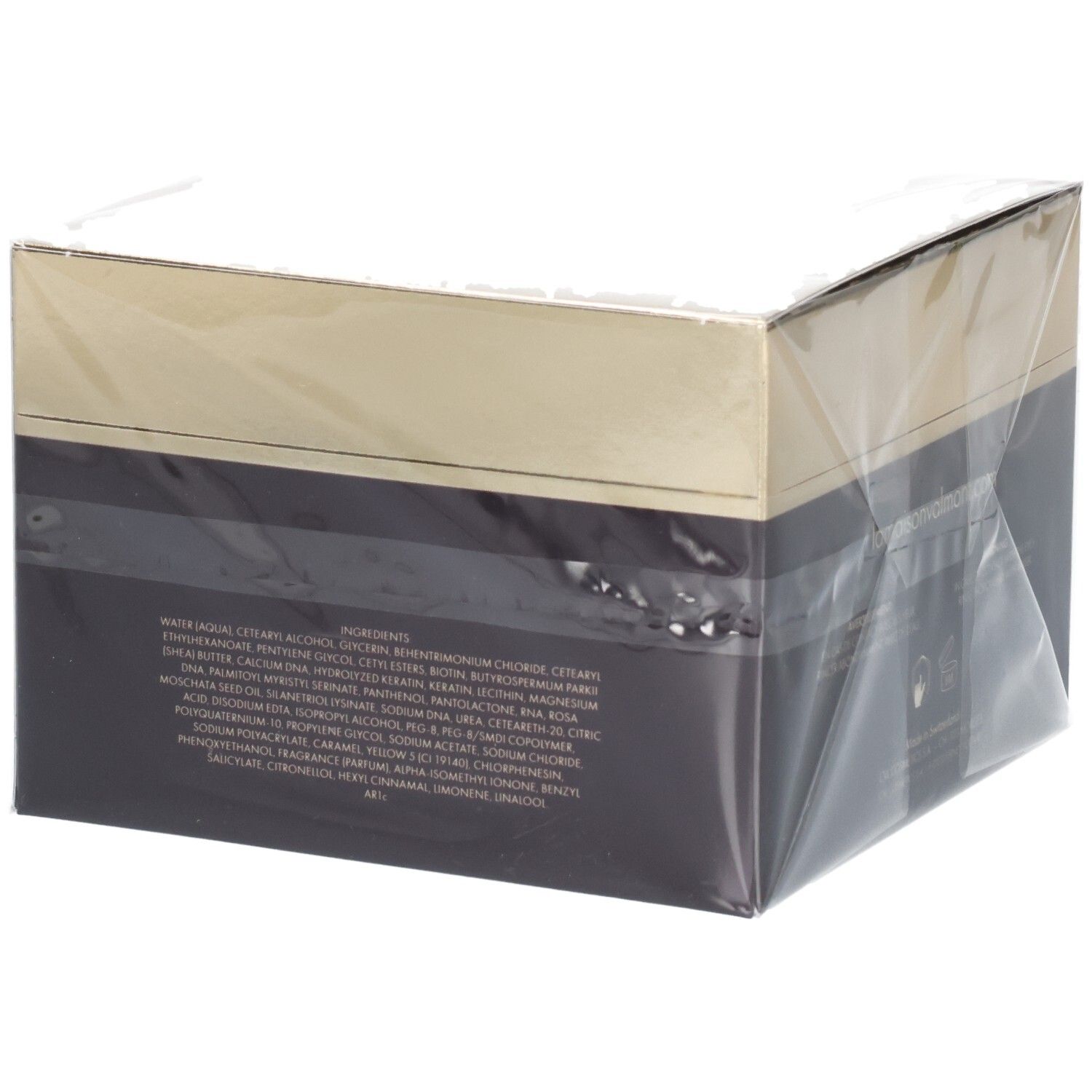 Valmont Recovering Mask Haarmaske, Verpackung mit Zutatenliste auf der Seite.