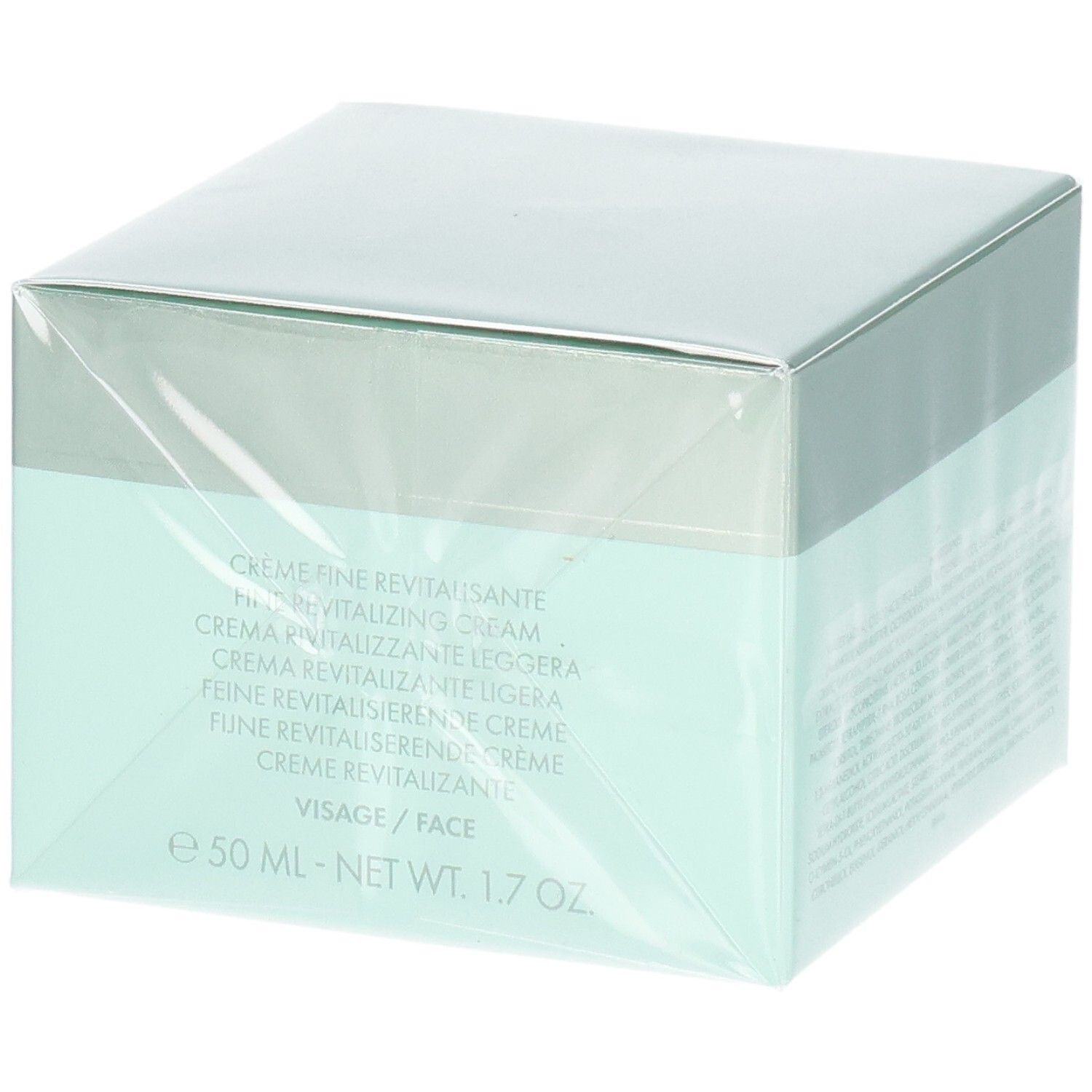 VALMONT Vital 24 Hour Light Creme Verpackung. Seite mit Produktnamen in mehreren Sprachen und Größenangabe 50 ml.