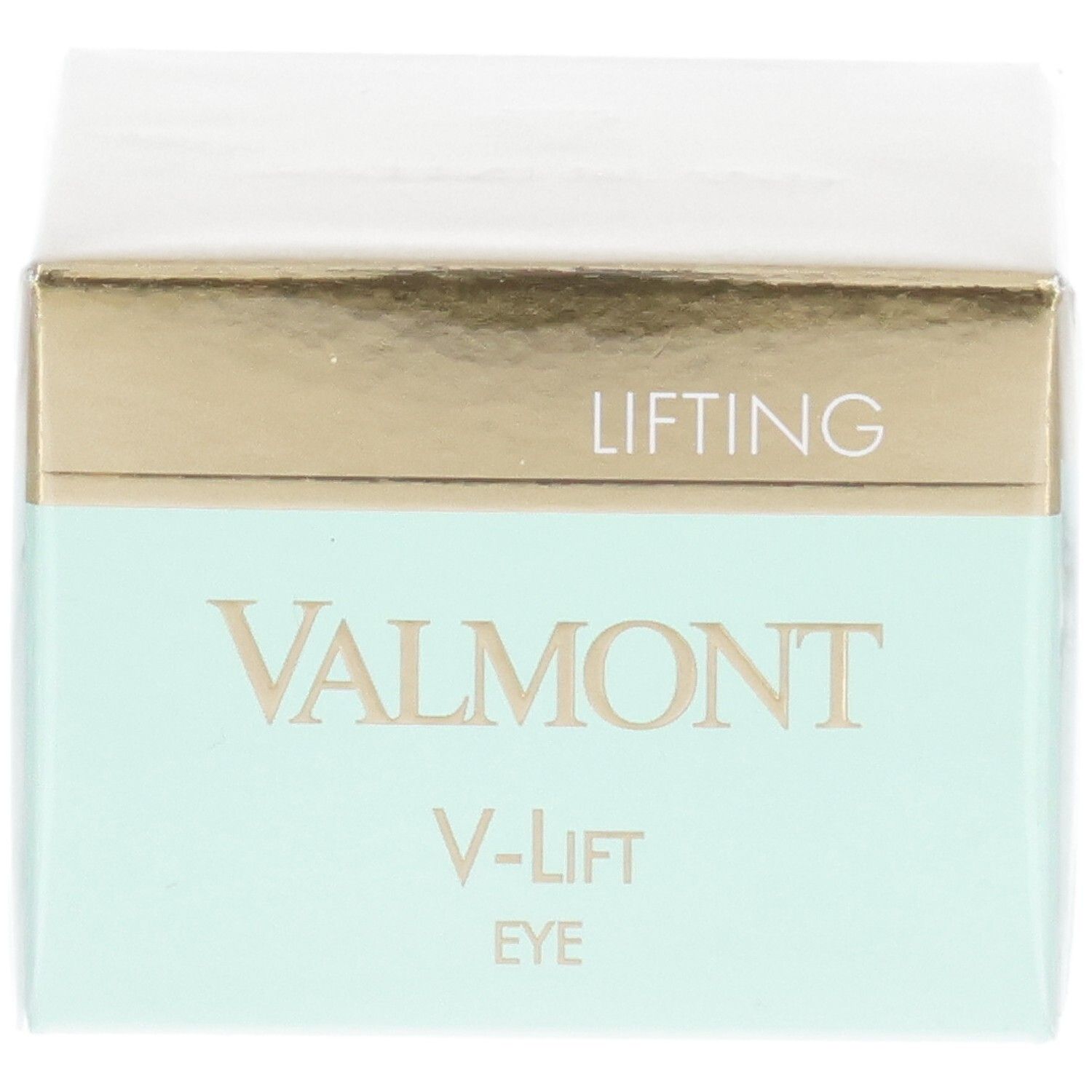 VALMONT V-Lift Eye Creme Verpackung, Vorderseite mit Produktnamen und "Lifting".