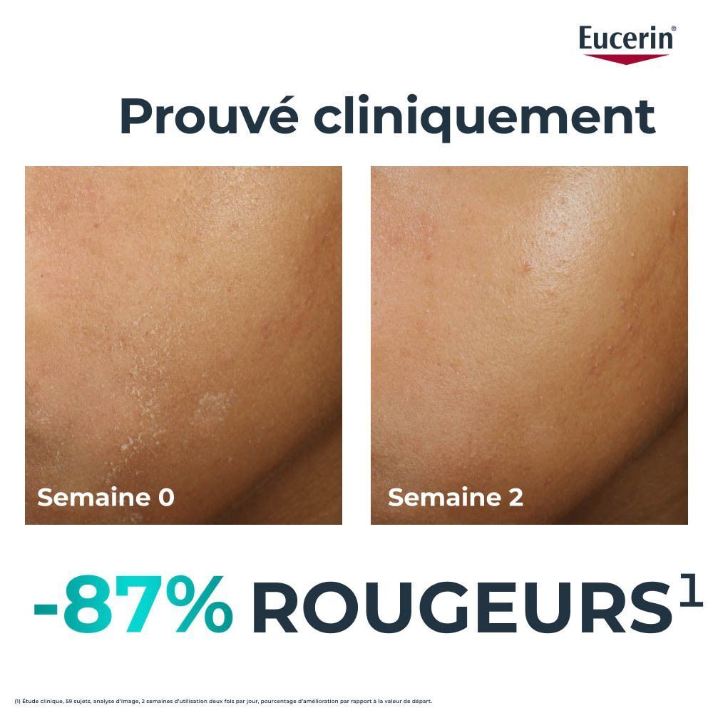 Tube Eucerin DERMOPURE CLINICAL Hydra Repair Fluide Matifiant et emballage. Blanc, bleu, rouge. 40 ml.