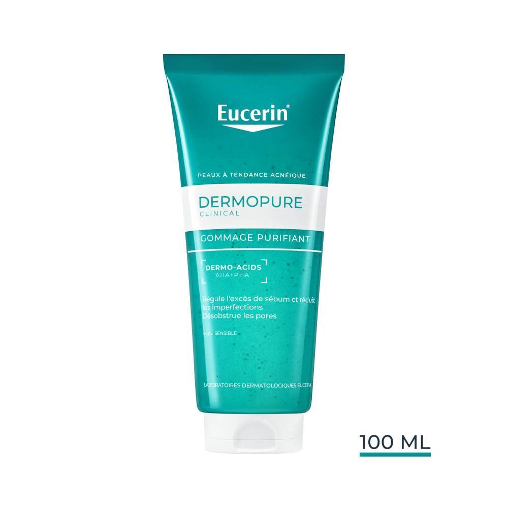 Gommage Purifiant Visage Eucerin DERMOPURE CLINICAL, tendance acnéique