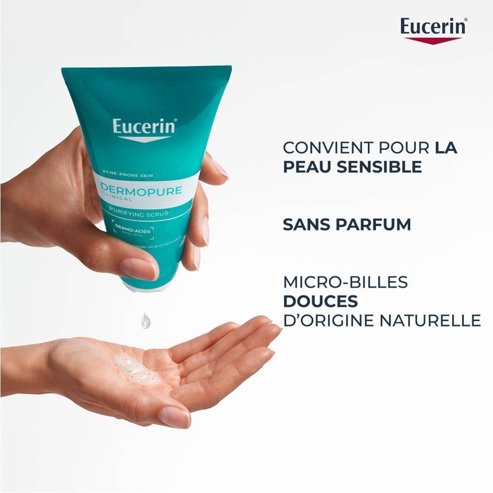 Gommage Purifiant Visage Eucerin DERMOPURE CLINICAL, tendance acnéique