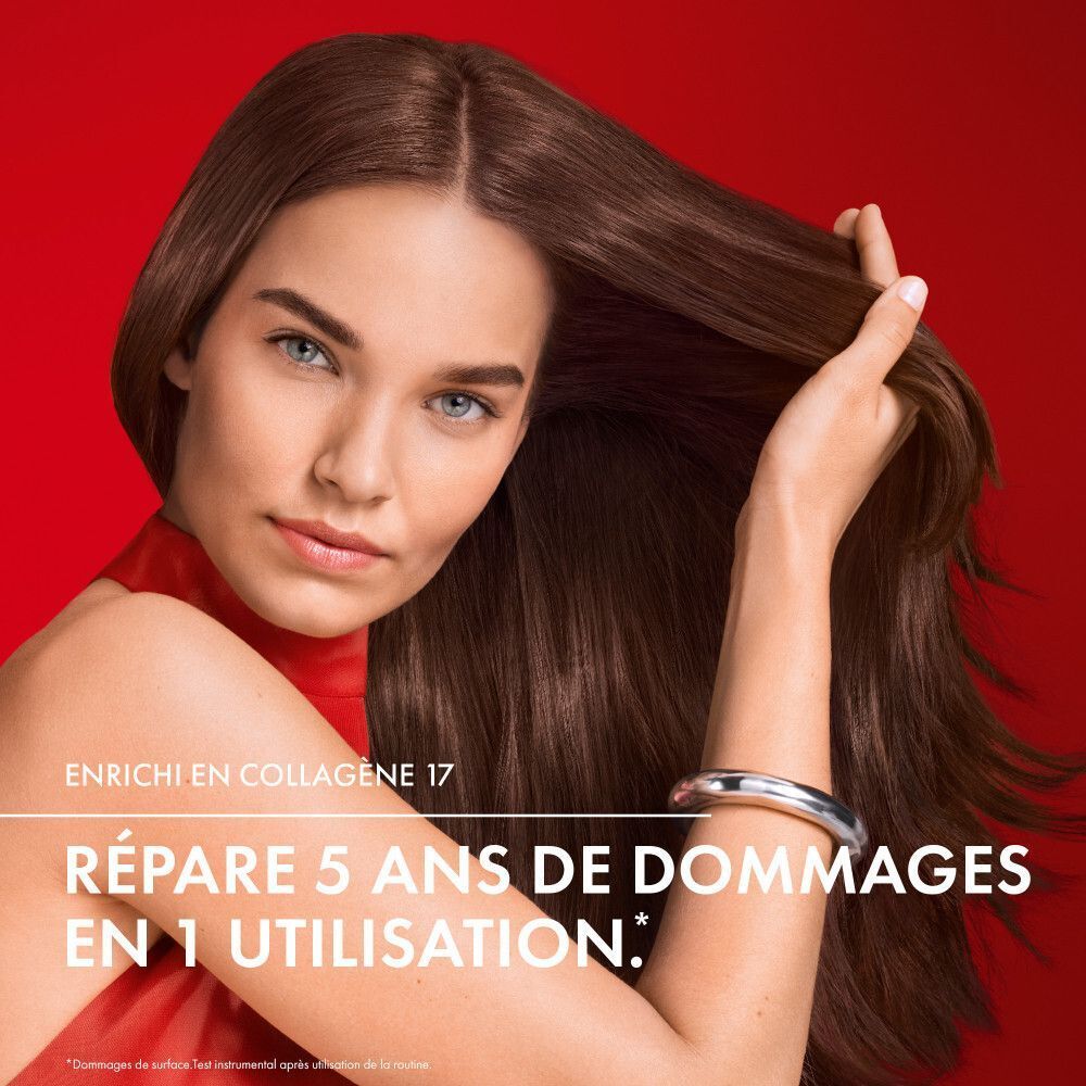 Vichy Dercos Shampooing Collagen 17 Filler | Cheveux Abîmés et Cassants | Peptides Pro-Collagène et Acide citrique