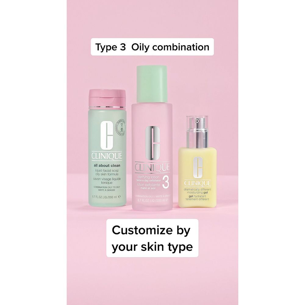 Clinique Clarifying Lotion 3 für ölige Mischhaut, Teil der 3-Schritte-Pflege.
