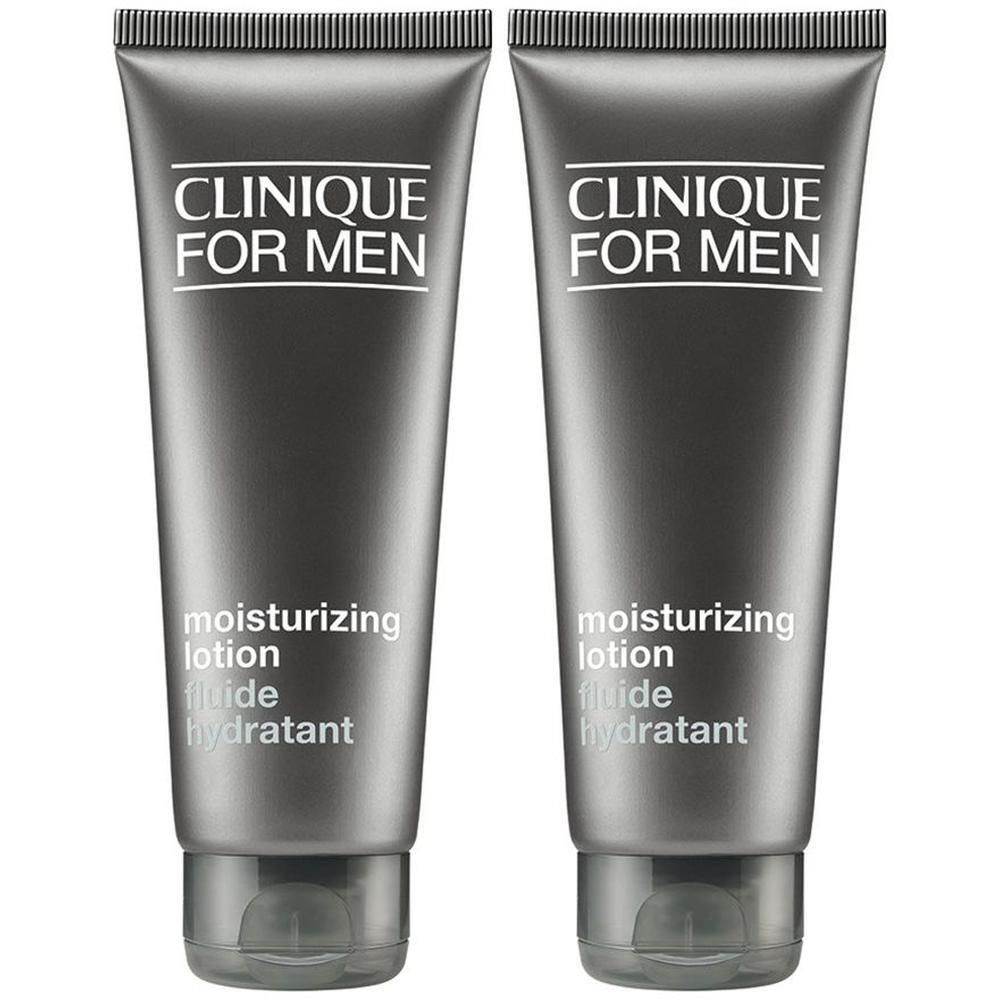 Zwei Clinique For Men Moisturizing Lotion Tuben nebeneinander.