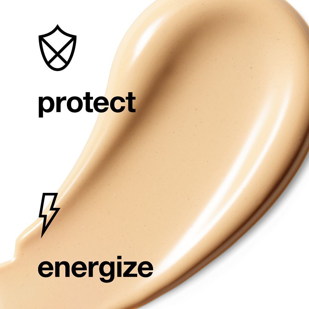 Cremiger Swirl mit Symbolen für Schutz und Energie.