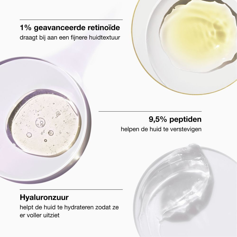 Proben von Retinoid, Peptiden und Hyaluronsäure für Clinique Serum.