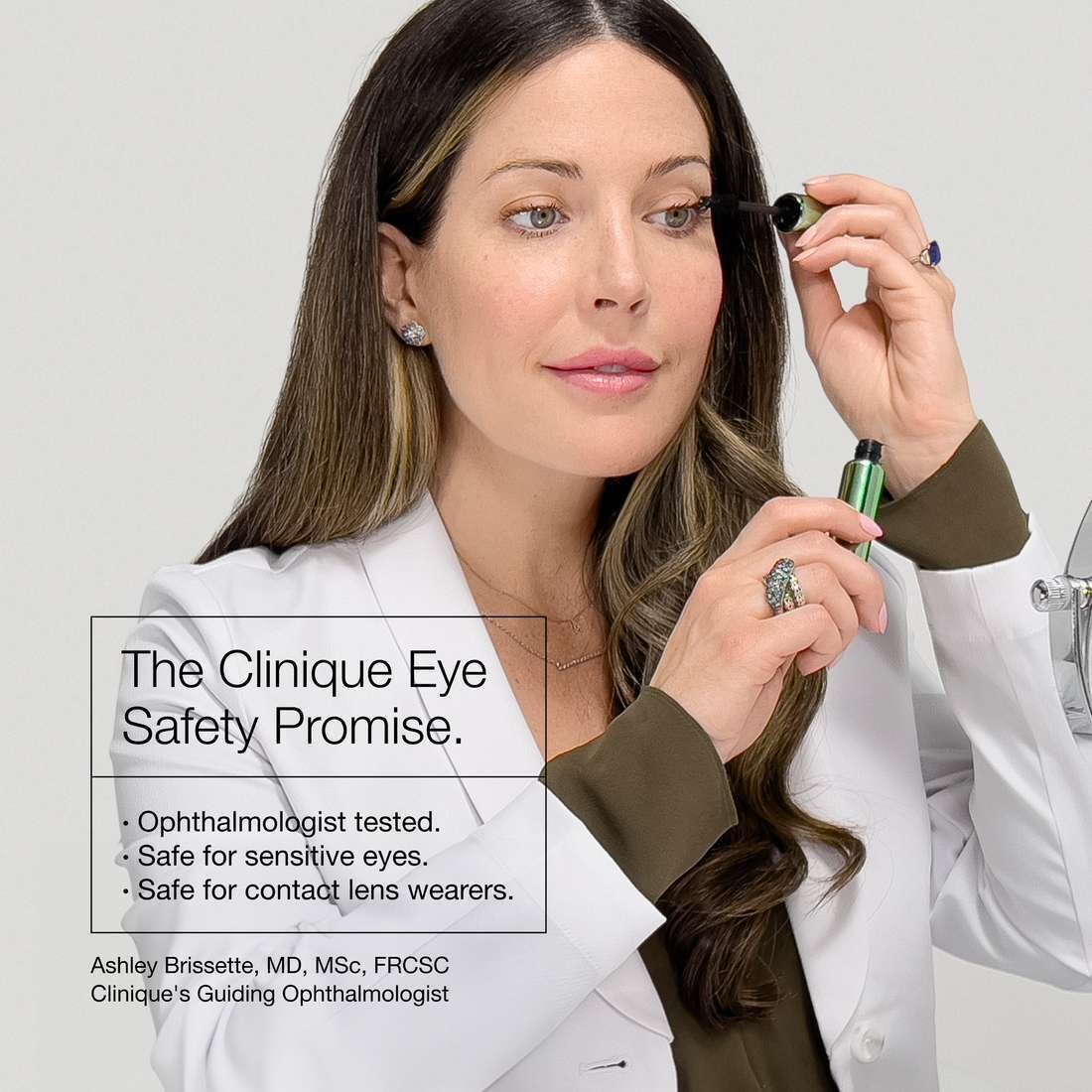 Augenärztin erklärt die Clinique Eye Safety Promise: augenärztlich getestet.