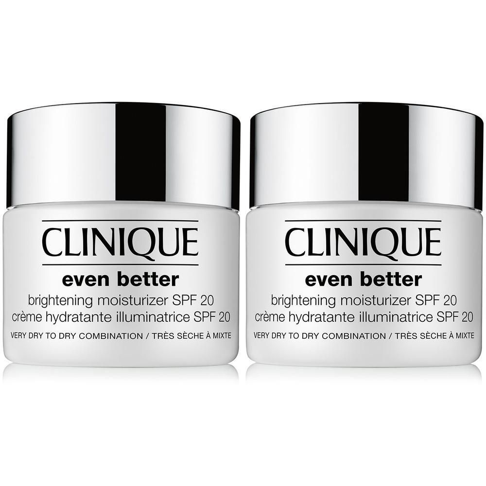 Zwei Clinique Even Better™ aufhellende Feuchtigkeitscremes SPF20 für sehr trockene bis Mischhaut.