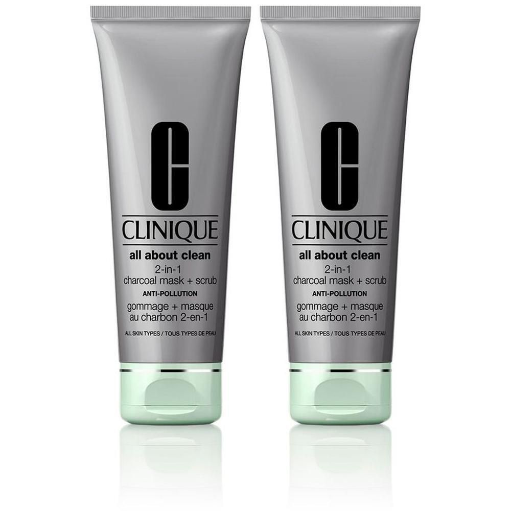 Clinique All About Clean 2-in-1 Charcoal Mask + Scrub Anti-Pollution x2 2x100 ml Gesichtsmaske