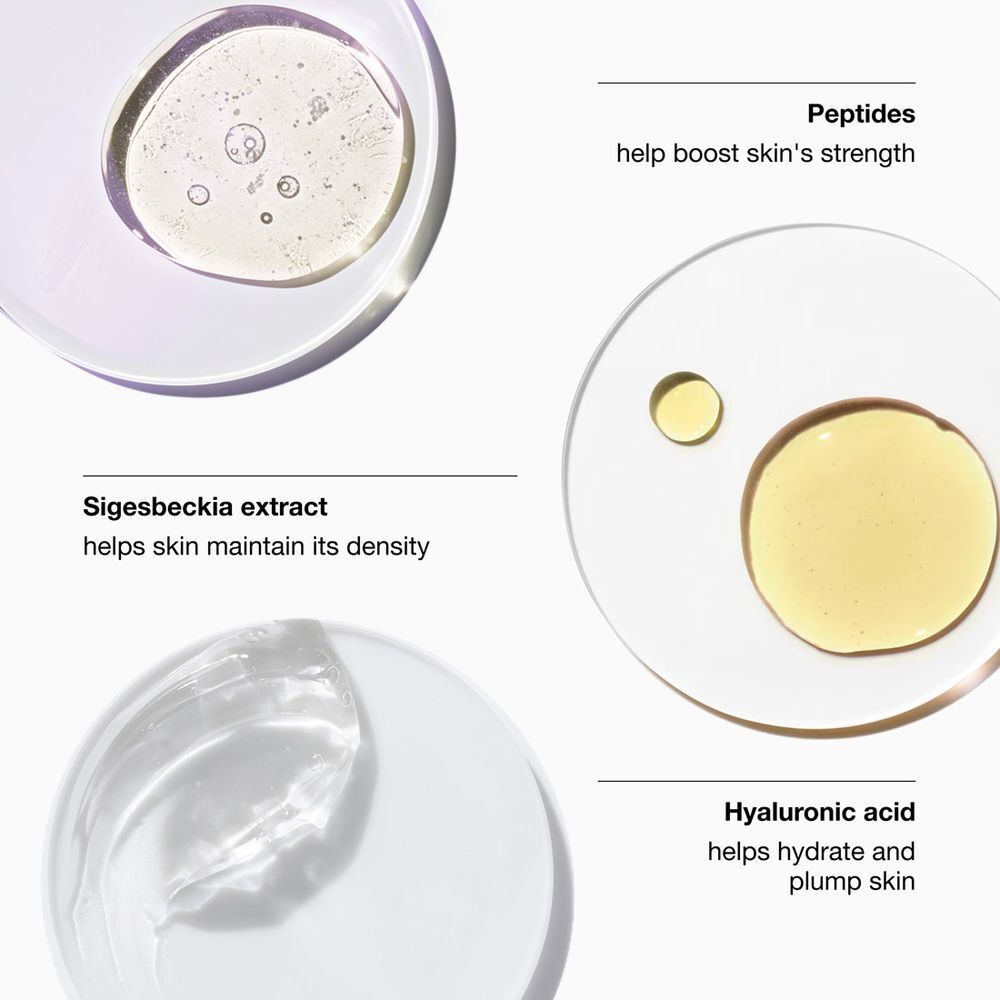 Zutaten der Clinique Smart Clinical Repair Augencreme: Peptide, Sigesbeckia-Extrakt, Hyaluronsäure.