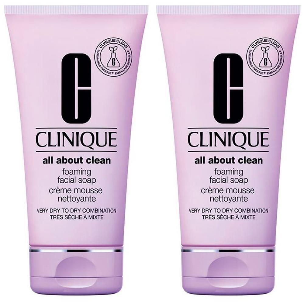 Clinique All About Clean Foaming Facial Soap x2 2x150 ml Flüssigseife