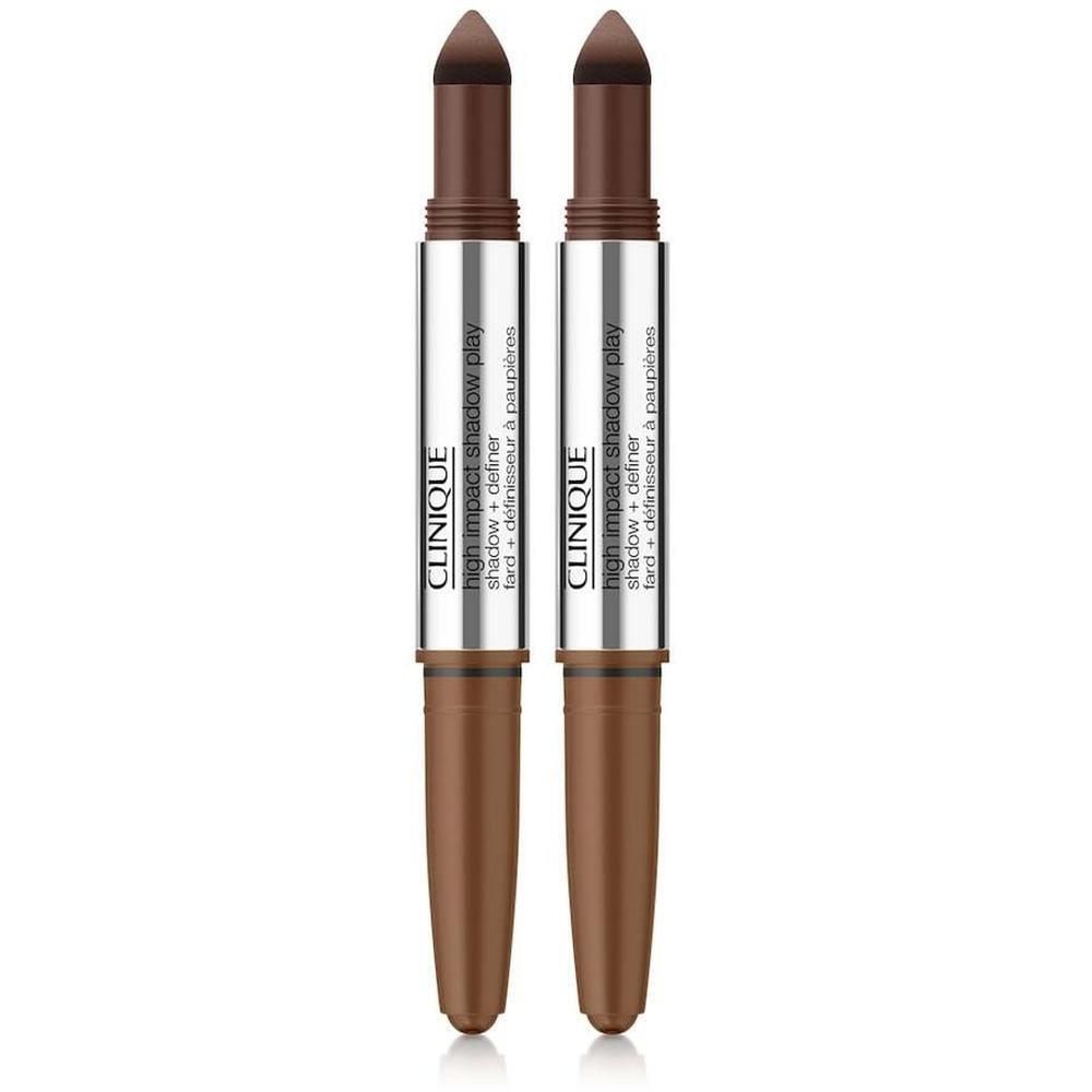 Zwei Clinique High Impact Shadow Play Stifte in Braun.