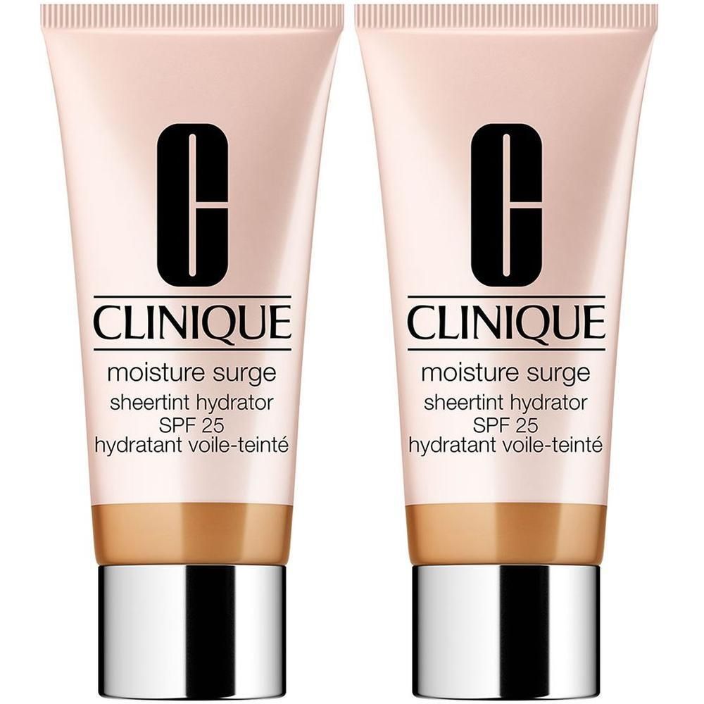 Zwei Clinique Moisture Surge Sheertint Hydrator SPF 25 Tuben in Medium.