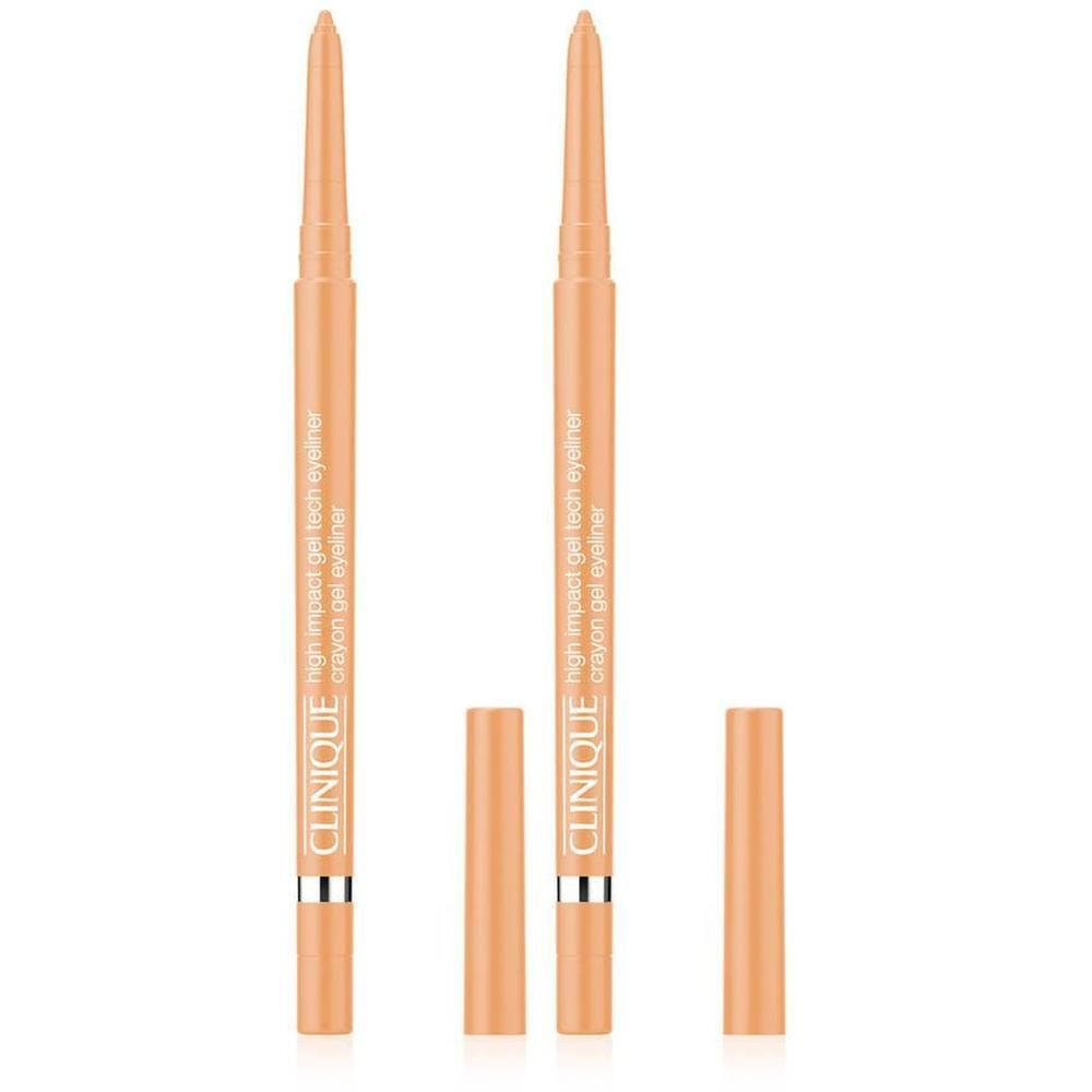 Zwei Clinique High Impact Gel Tech Eyeliner in Beaming Beige, mit Kappen.