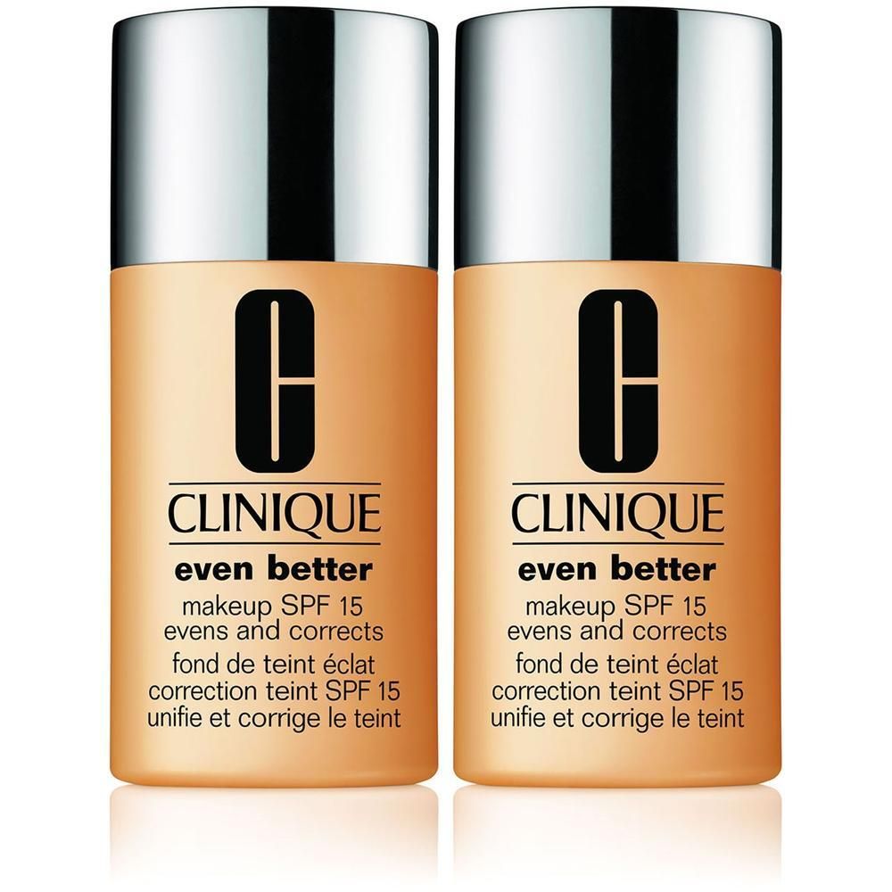 Zwei Clinique Even Better Make-up SPF 15 Flakons in Honigweizen.