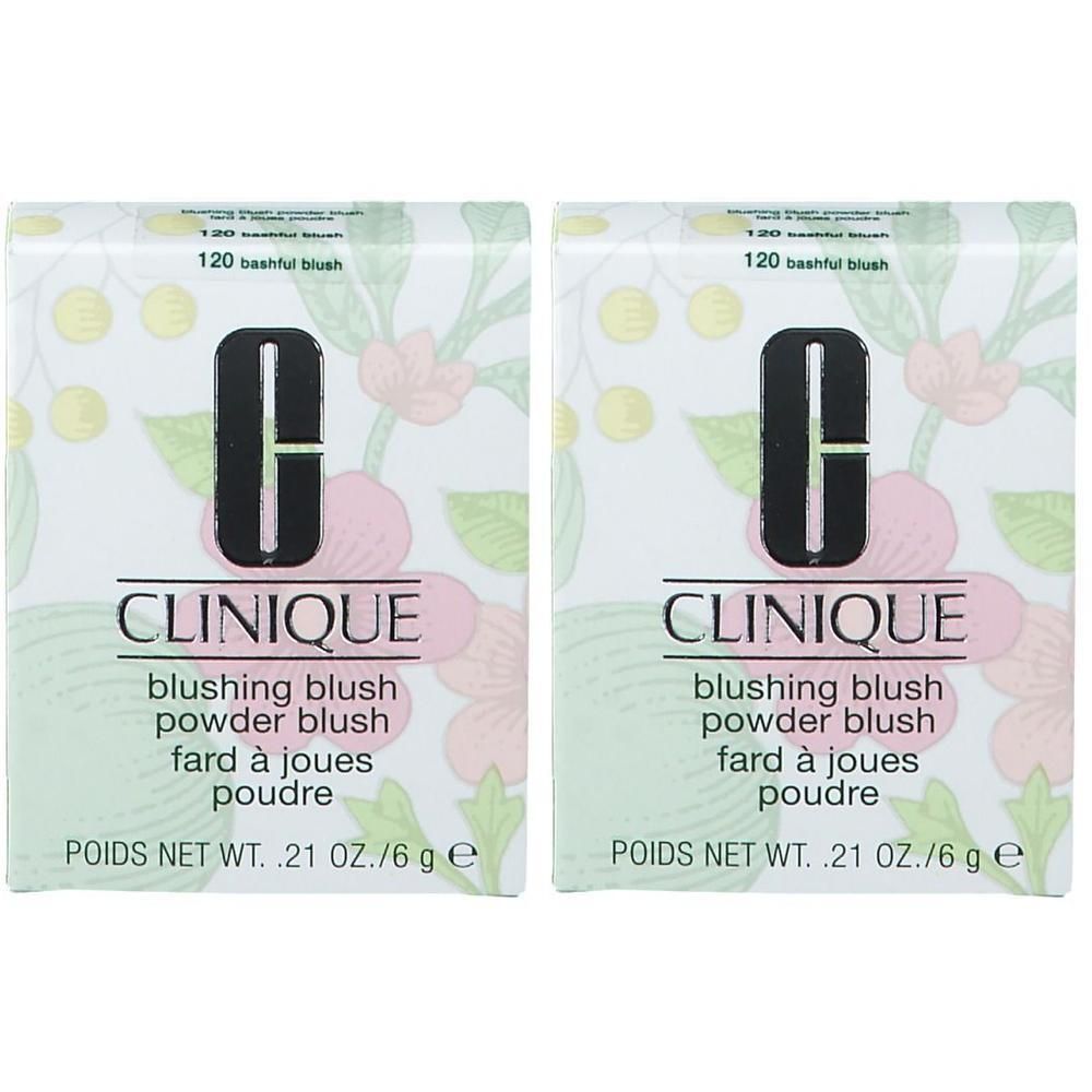 Zwei Clinique Blushing Blush Powder Blush in Bashful Blush, 6g.