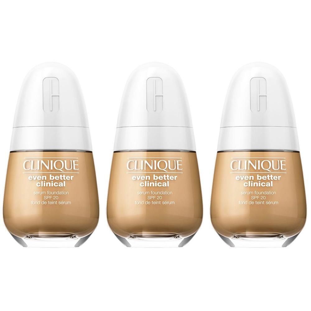 Drei Flaschen CLINIQUE Even Better Clinical Serum Foundation LSF 20 in Sand.