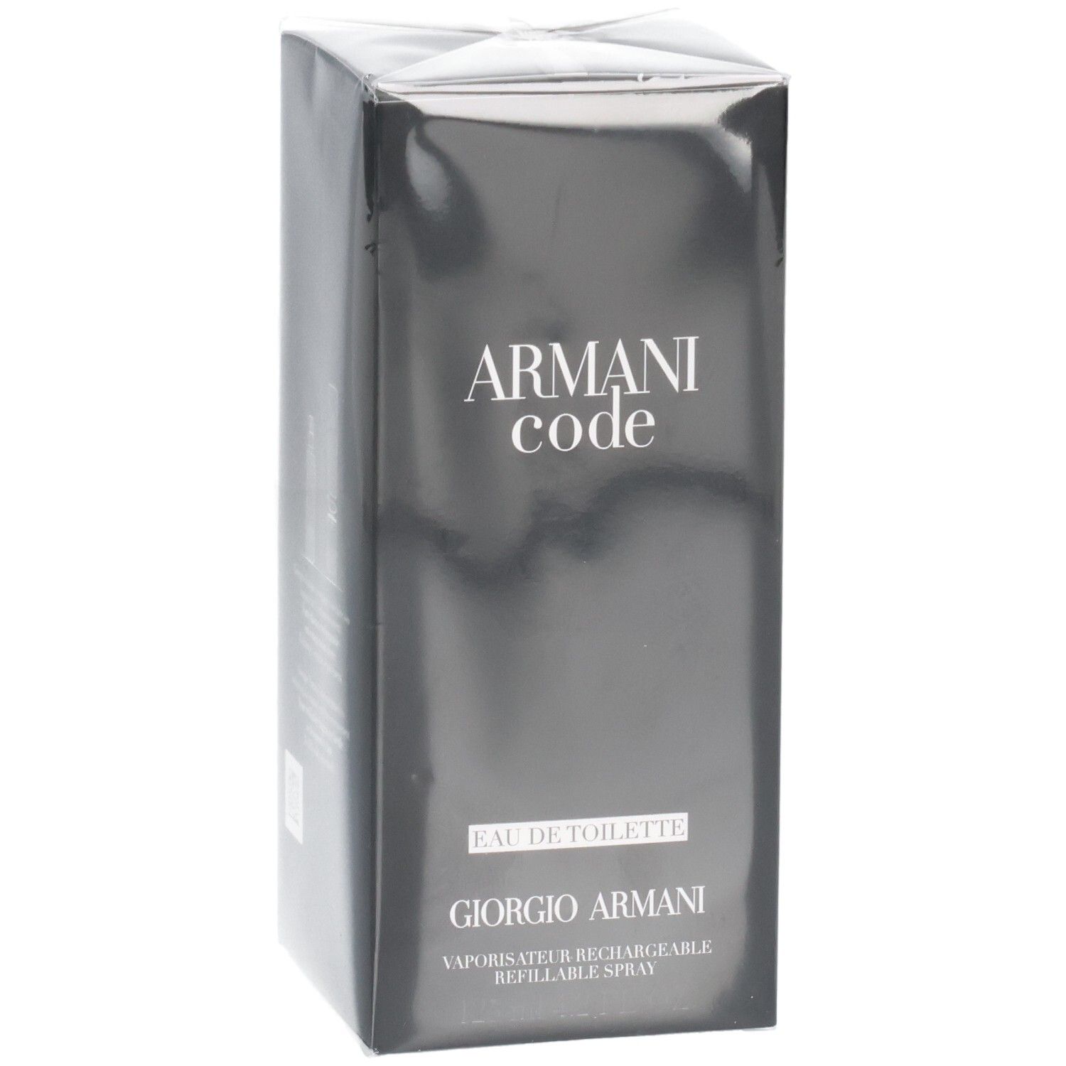 Giorgio Armani Code Eau de Toilette, 125ml, Nahaufnahme der Verpackung.