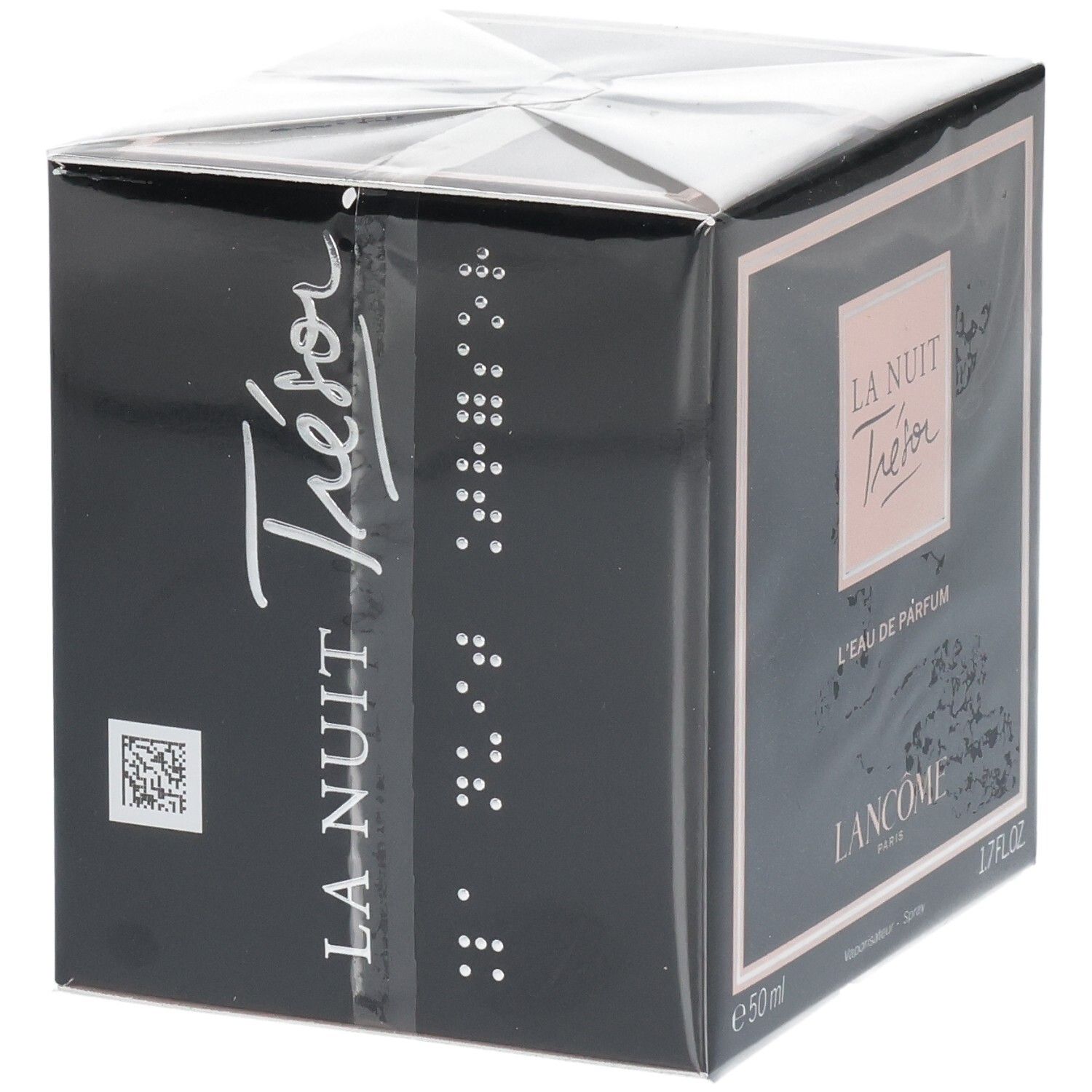Lancôme La Nuit Trésor L'Eau de Parfum Verpackung mit Brailleschrift.