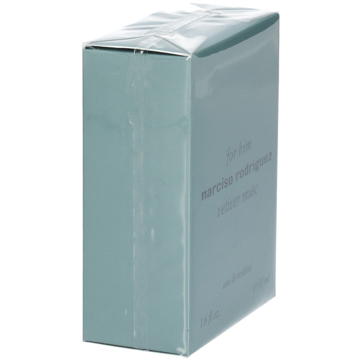 Seitenansicht der Verpackung von Narciso Rodriguez For Him Vetiver Musc Eau de Toilette.