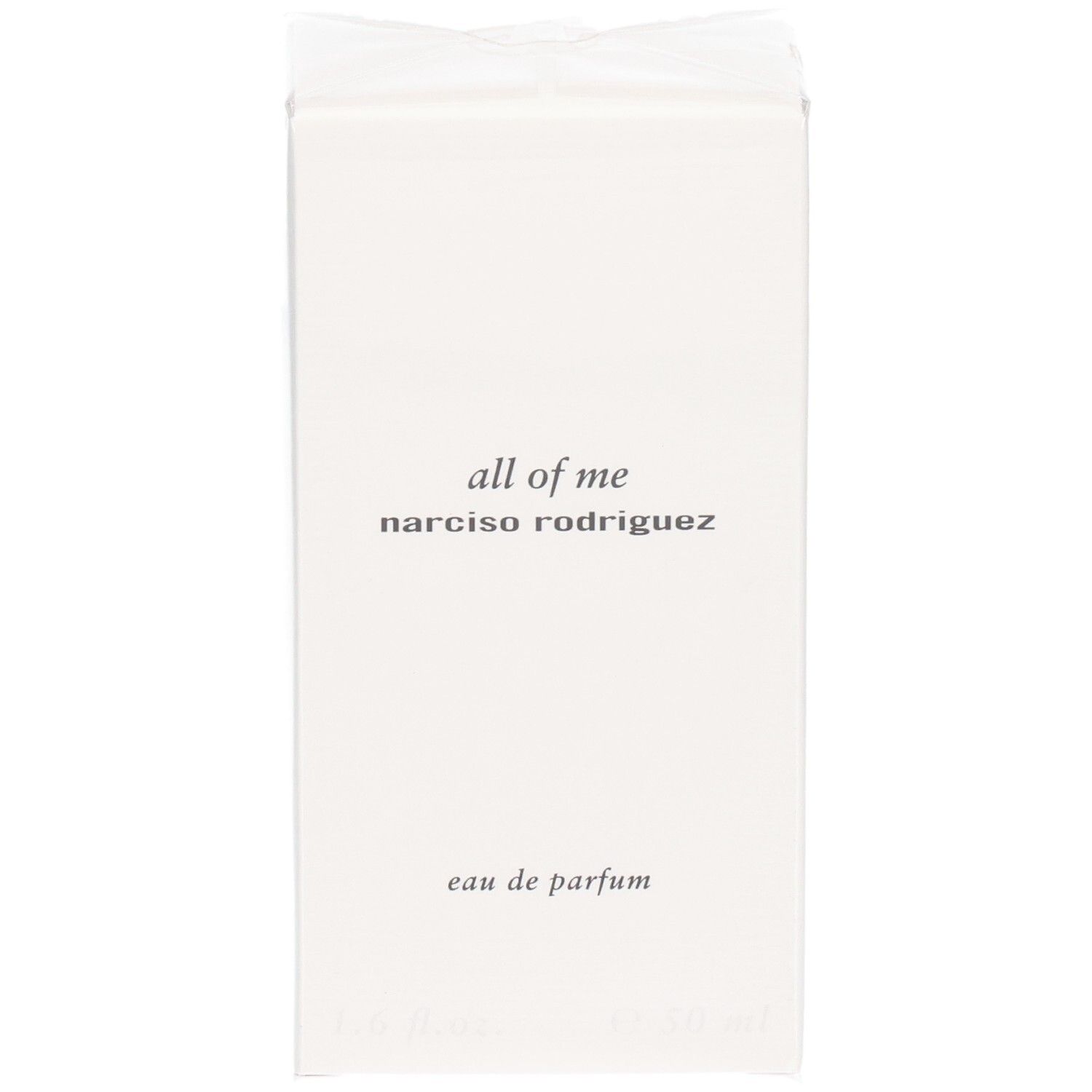 Vorderseite der Narciso Rodriguez All of Me Eau de Parfum Verpackung.