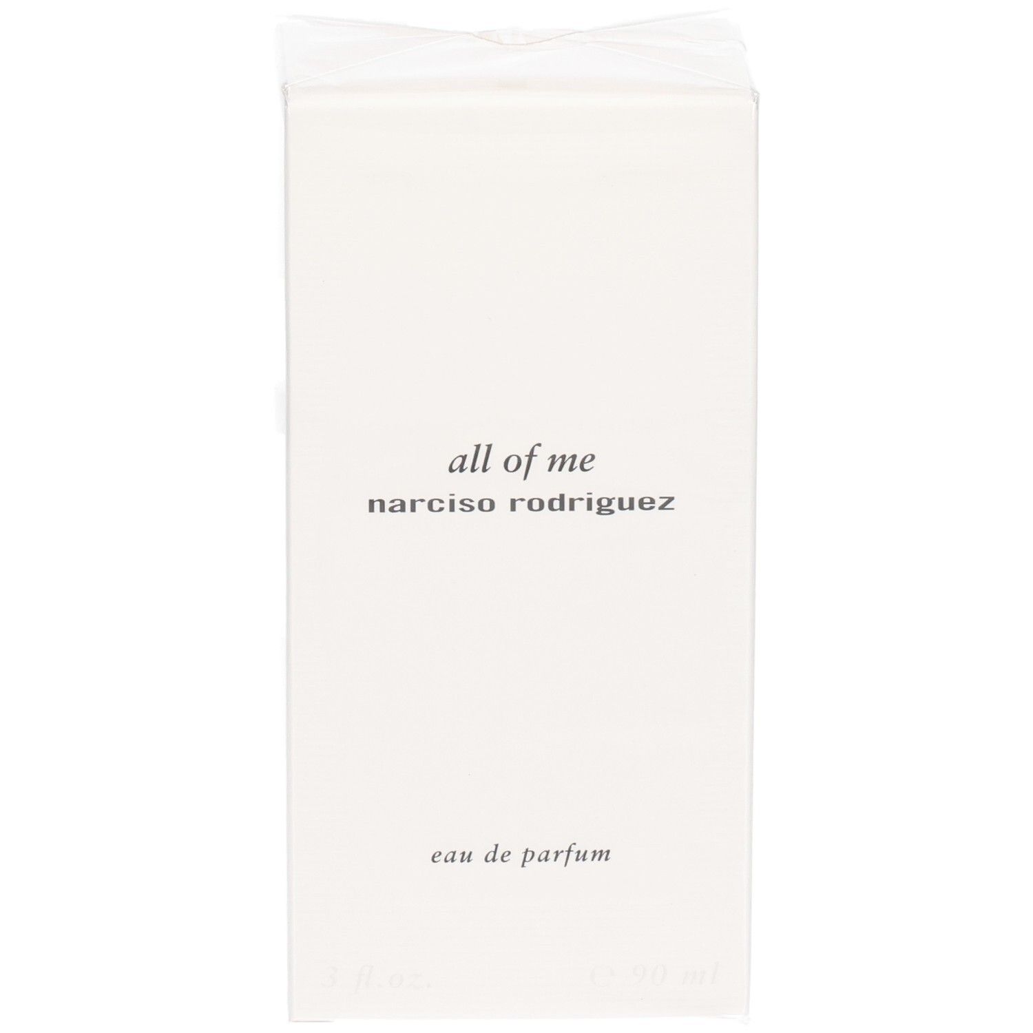 Vorderseite der Narciso Rodriguez All of Me Eau de Parfum Verpackung.