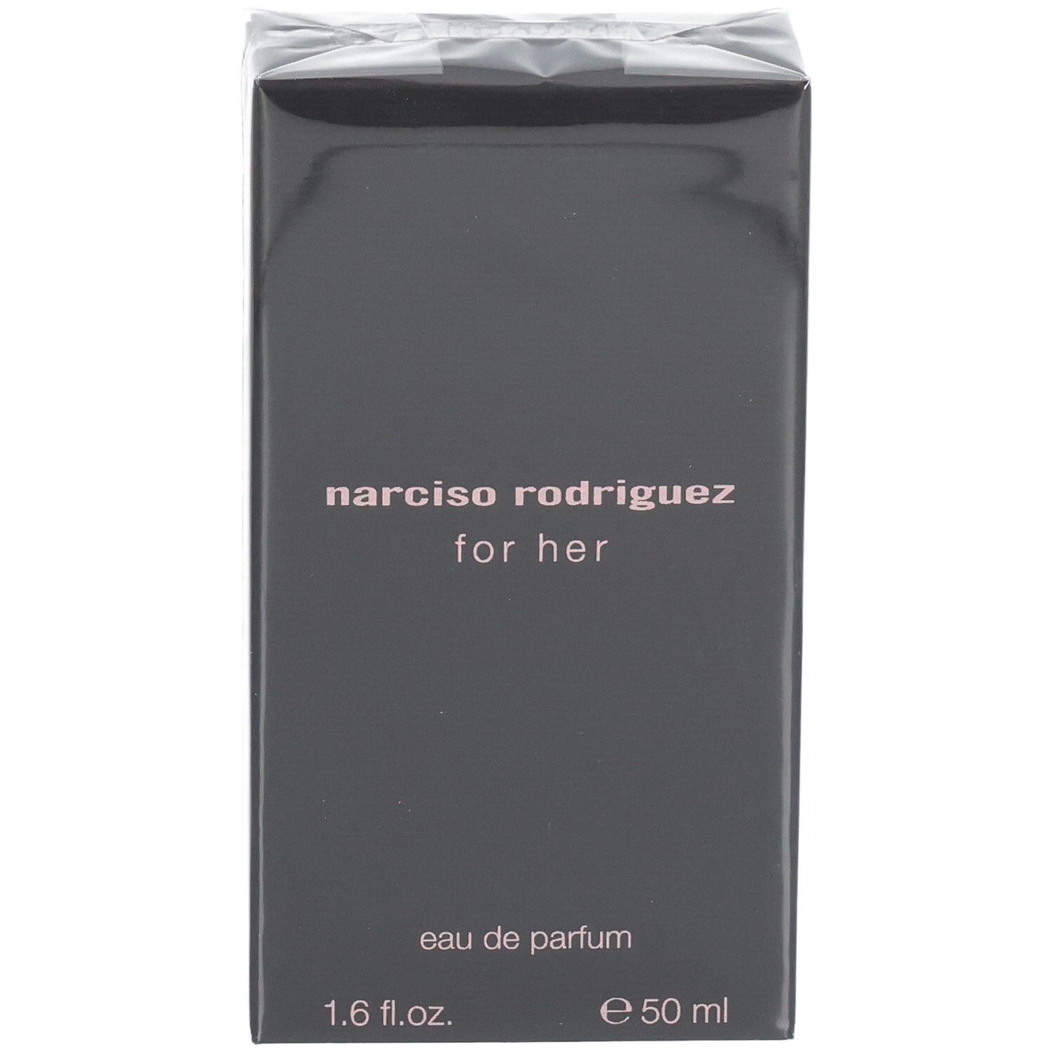 Vorderseite der Narciso Rodriguez For Her Eau de Parfum 50 ml Verpackung.