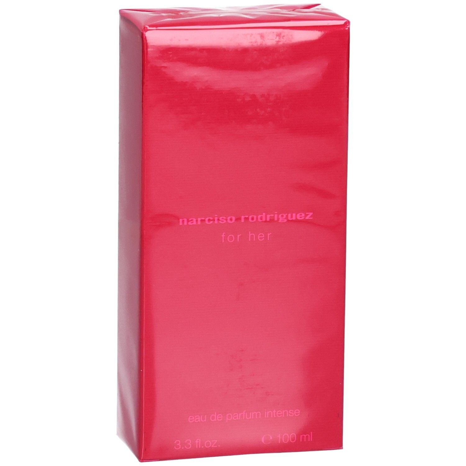 Rote Schachtel mit Narciso Rodriguez For Her Eau de Parfum Intense 100 ml.