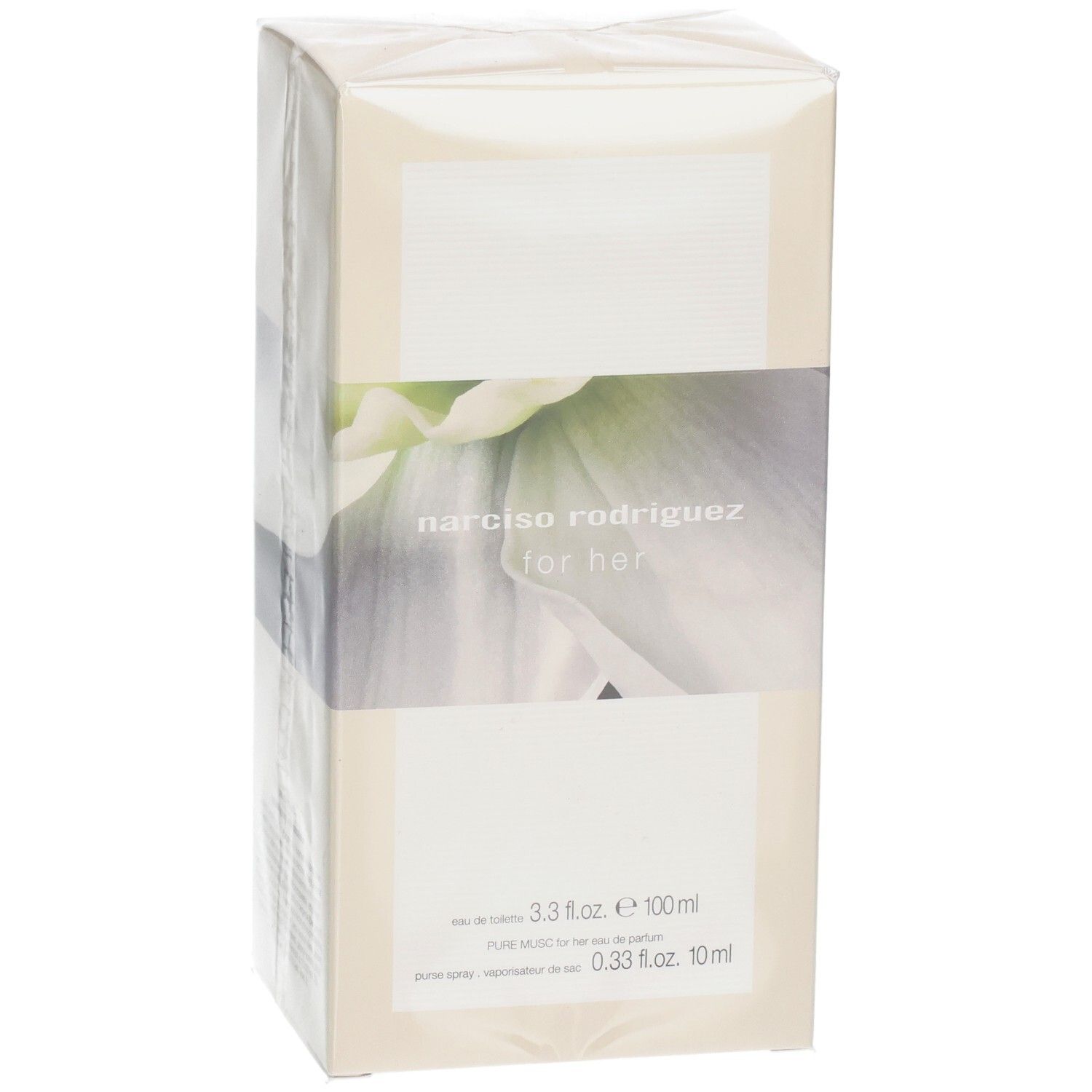 Verpackung für Narciso Rodriguez for her Eau de Parfum, 100ml.