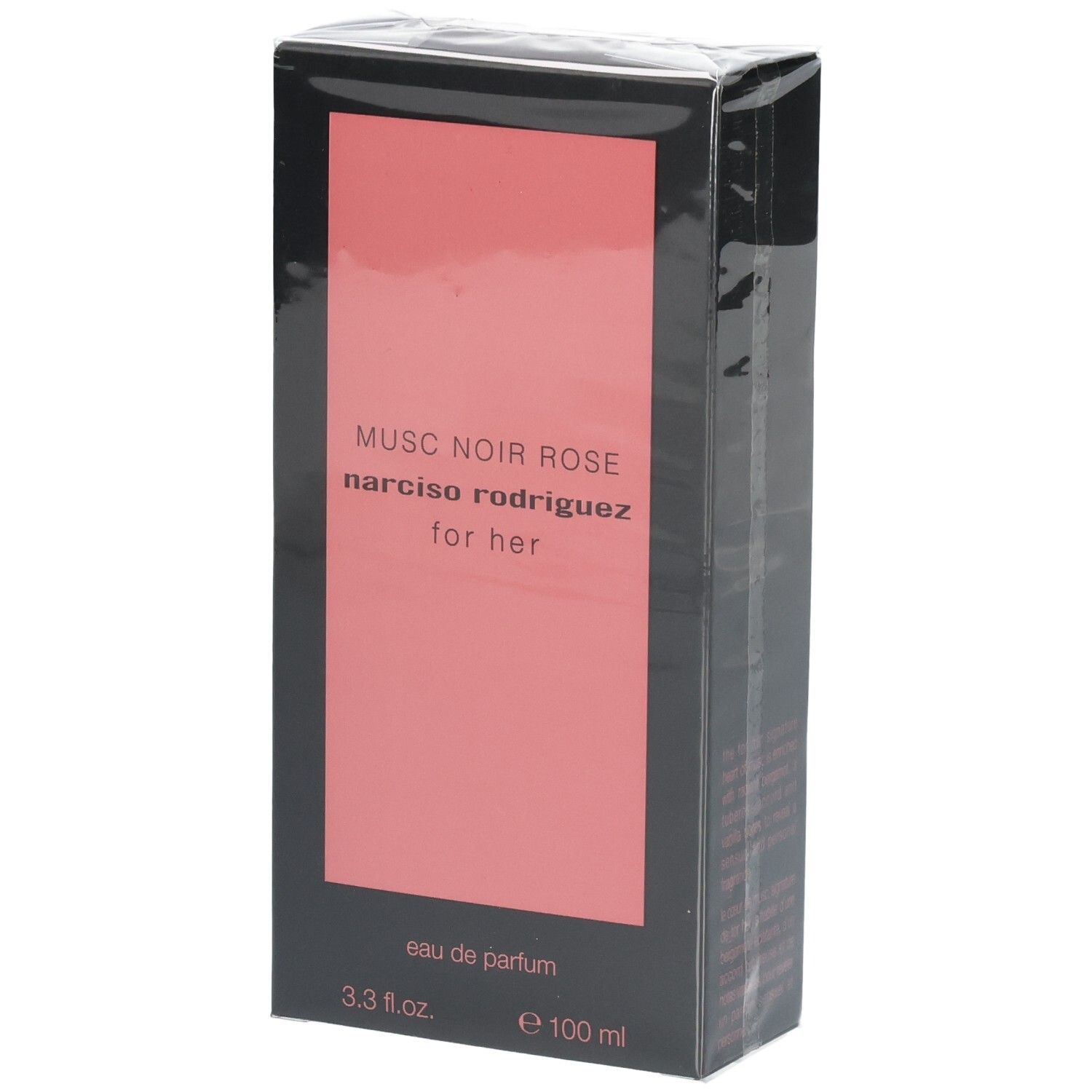 Verpackung von Narciso Rodriguez For Her Musc Noir Rose Eau de Parfum, 100 ml.