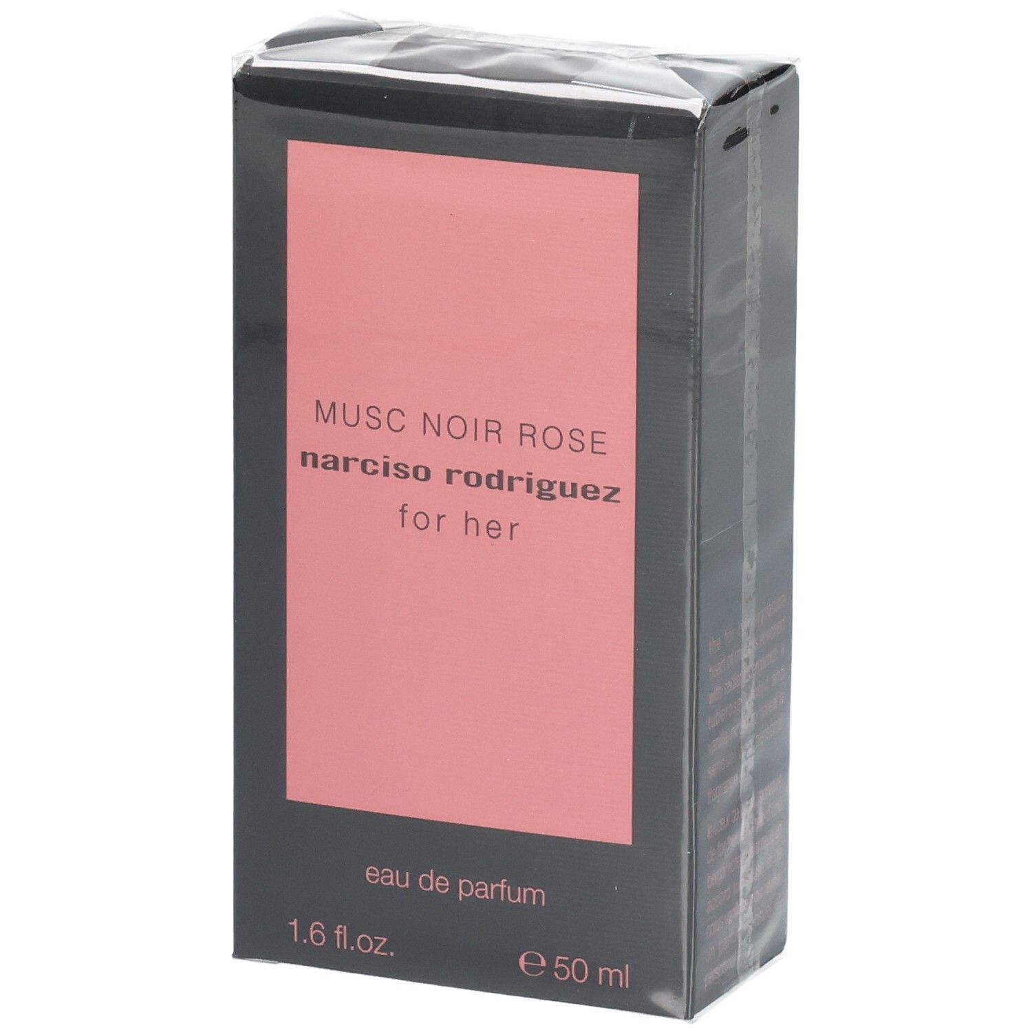 Verpackung von Narciso Rodriguez For Her Musc Noir Rose Eau de Parfum, 50 ml.