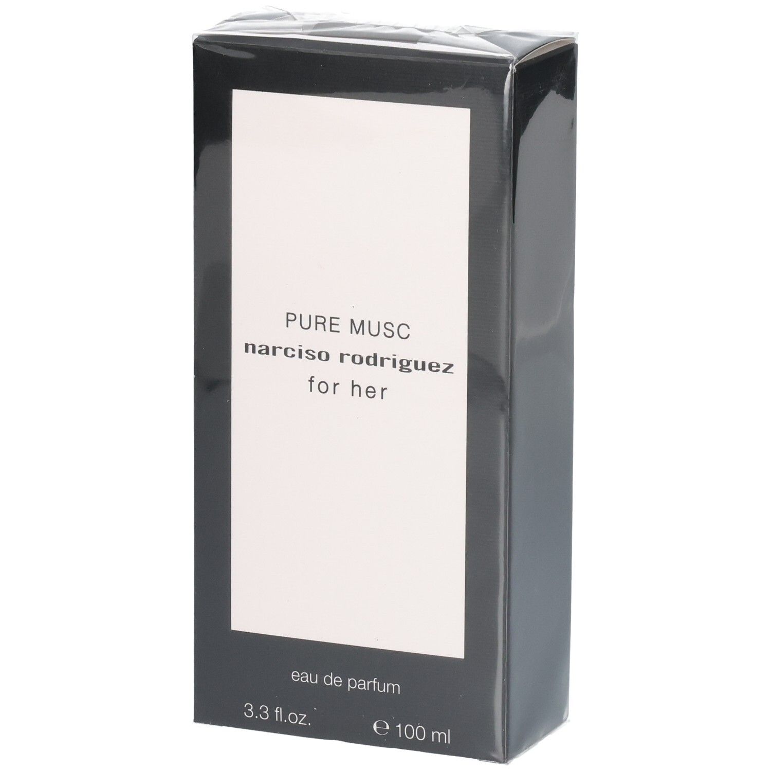 Verpackung von Narciso Rodriguez For Her Pure Musc Eau de Parfum, 100 ml.