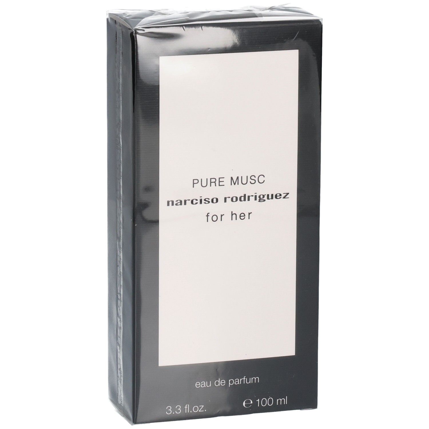 Verpackung von Narciso Rodriguez For Her Pure Musc Eau de Parfum, 100 ml.
