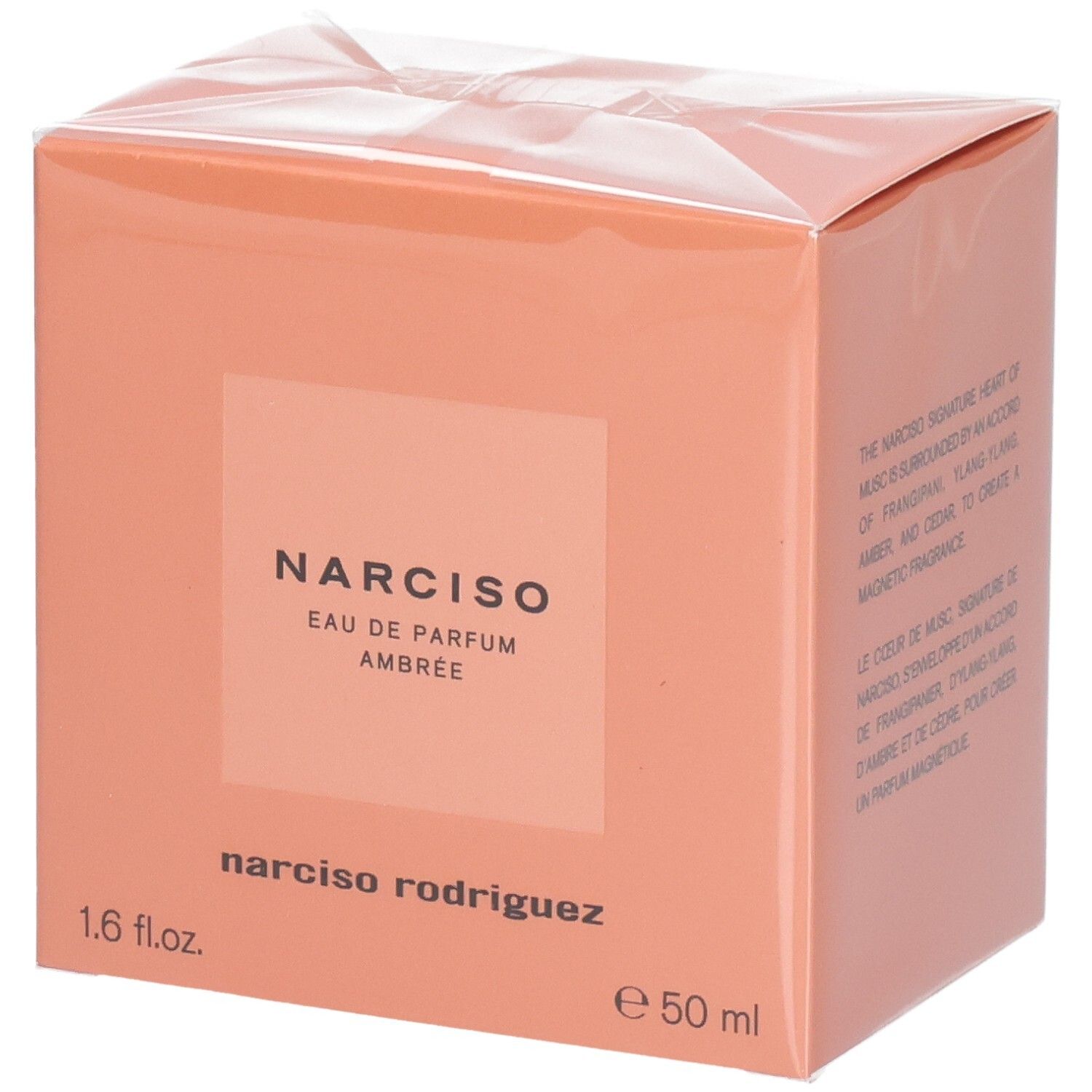 Verpackung von Narciso Rodriguez Eau de Parfum Ambrée, 50 ml.