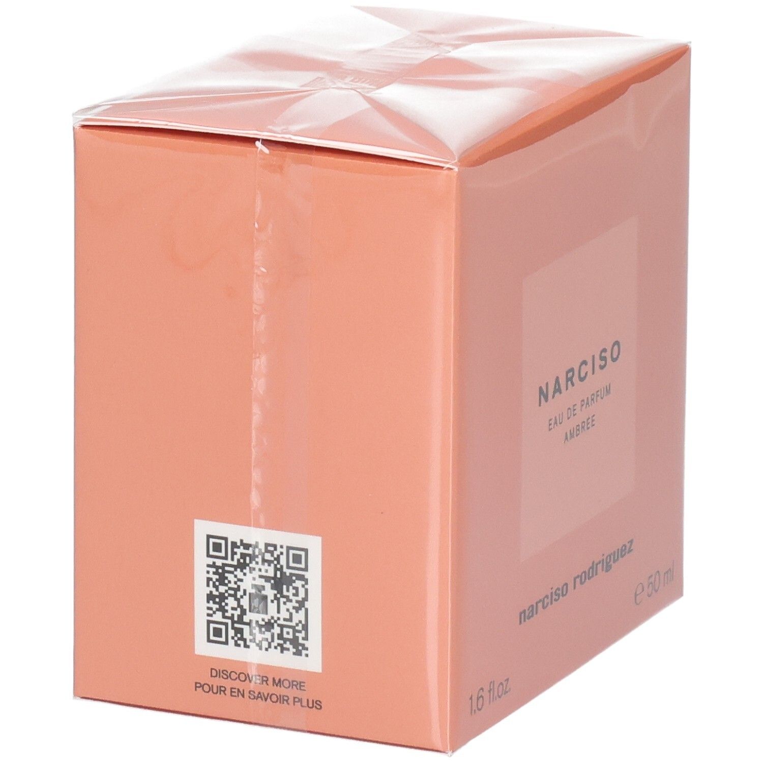 Verpackung von Narciso Rodriguez Eau de Parfum Ambrée mit QR-Code.