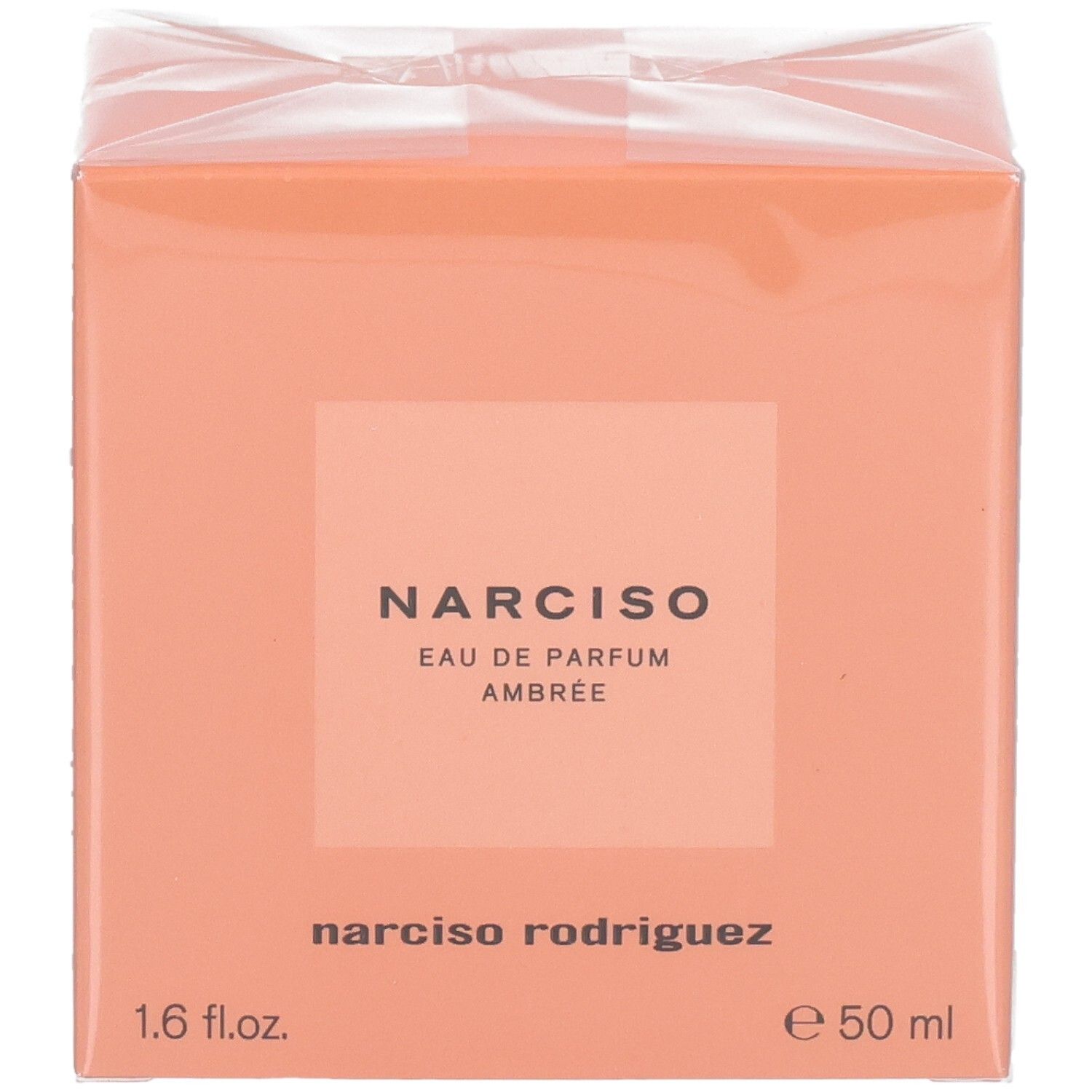 Vorderseite der Verpackung von Narciso Rodriguez Eau de Parfum Ambrée, 50 ml.