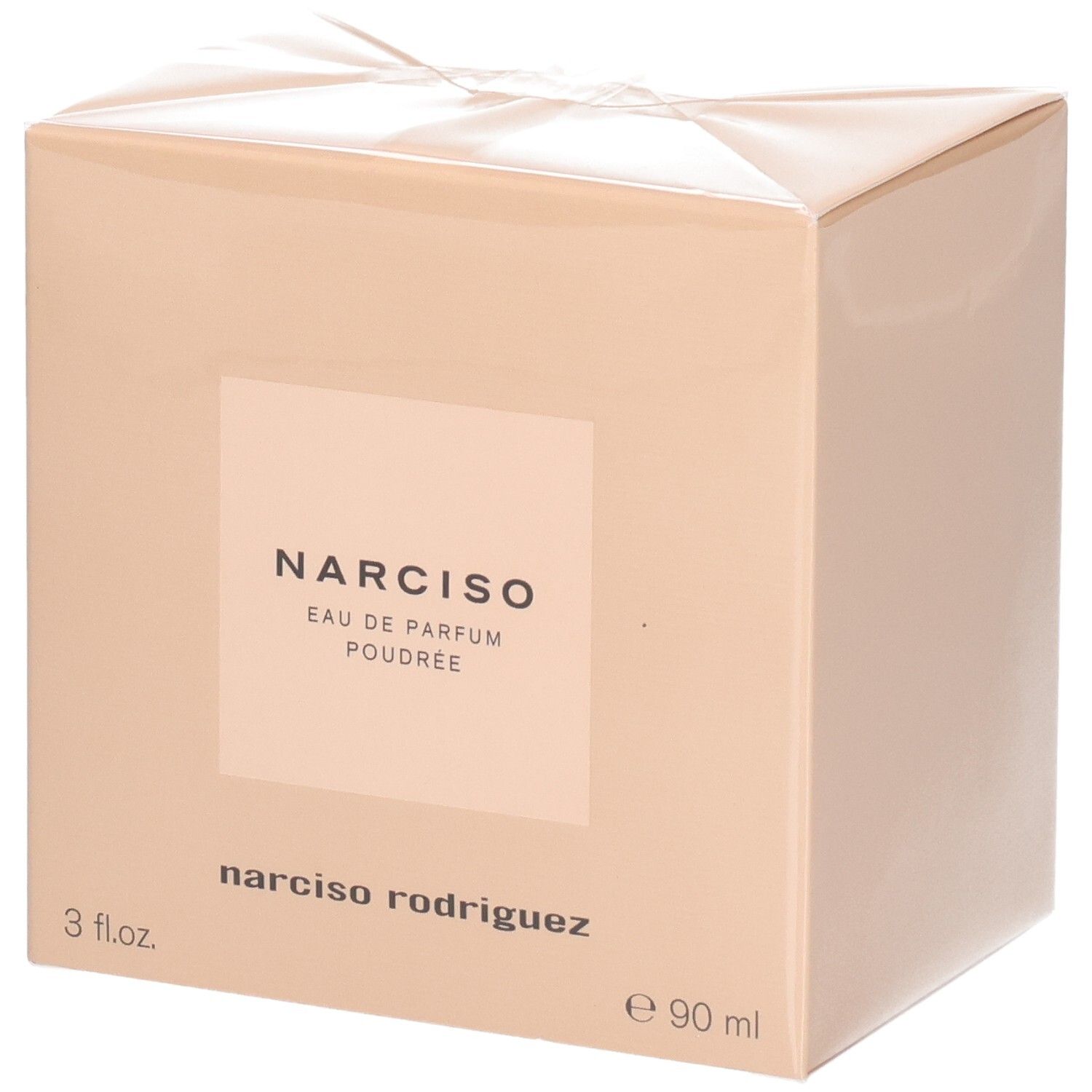 Verpackung von Narciso Rodriguez Eau de Parfum Poudrée, 90 ml.