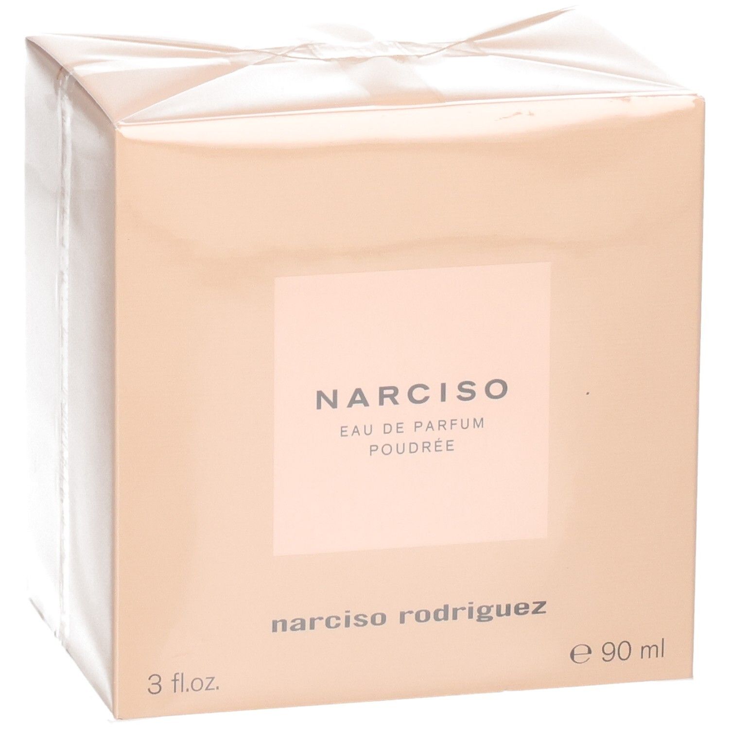 Verpackung von Narciso Rodriguez Eau de Parfum Poudrée, 90 ml.