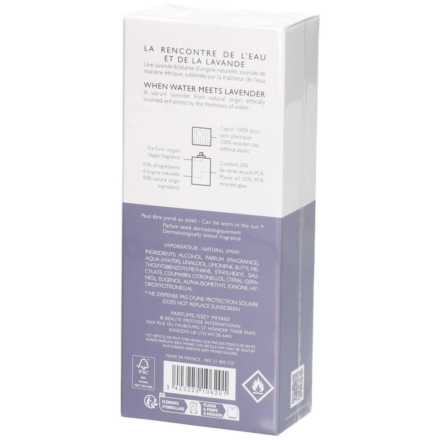 Issey Miyake L'Eau d'Issey Pour Homme Solar Lavender Eau de Toilette Intense 50ml Karton, Seite.