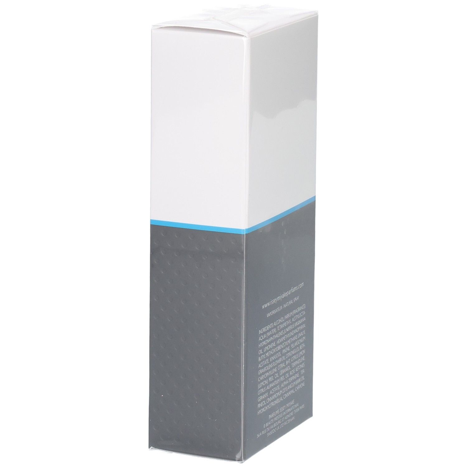 Issey Miyake L'Eau d'Issey Pour Homme Sport Eau de Toilette 50ml, Seitenansicht mit Inhaltsstoffen.
