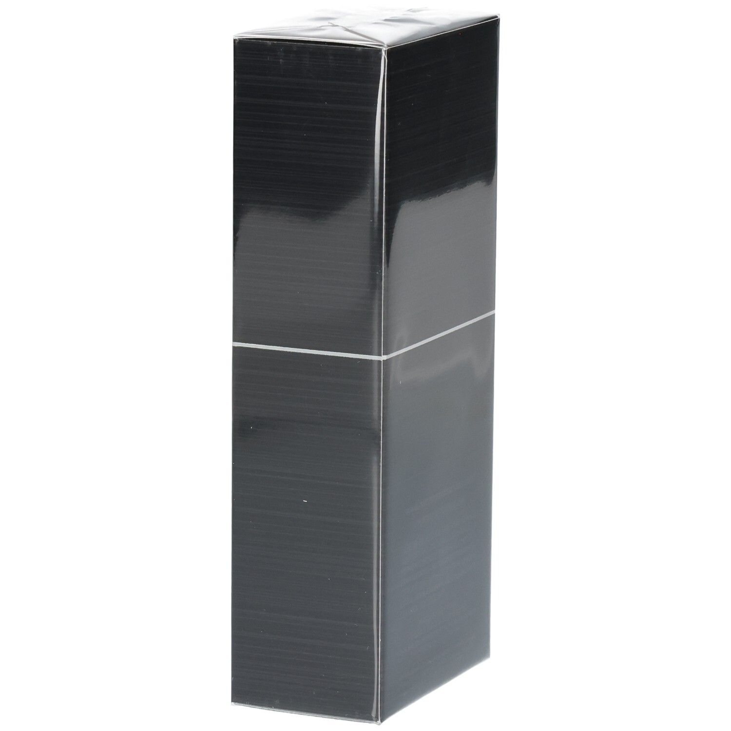 Issey Miyake Nuit d'Issey Parfum Karton, schwarz, schräg von der Seite.