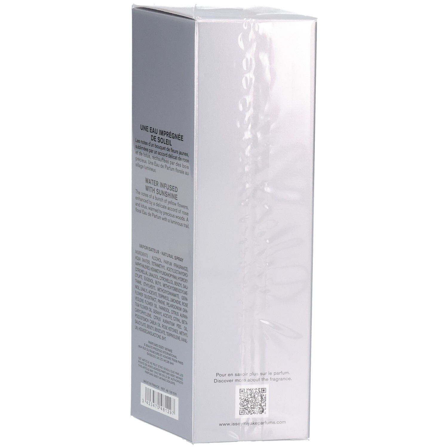Issey Miyake L'Eau d'Issey Eau de Parfum 50ml, Rückseite mit Inhaltsstoffen.