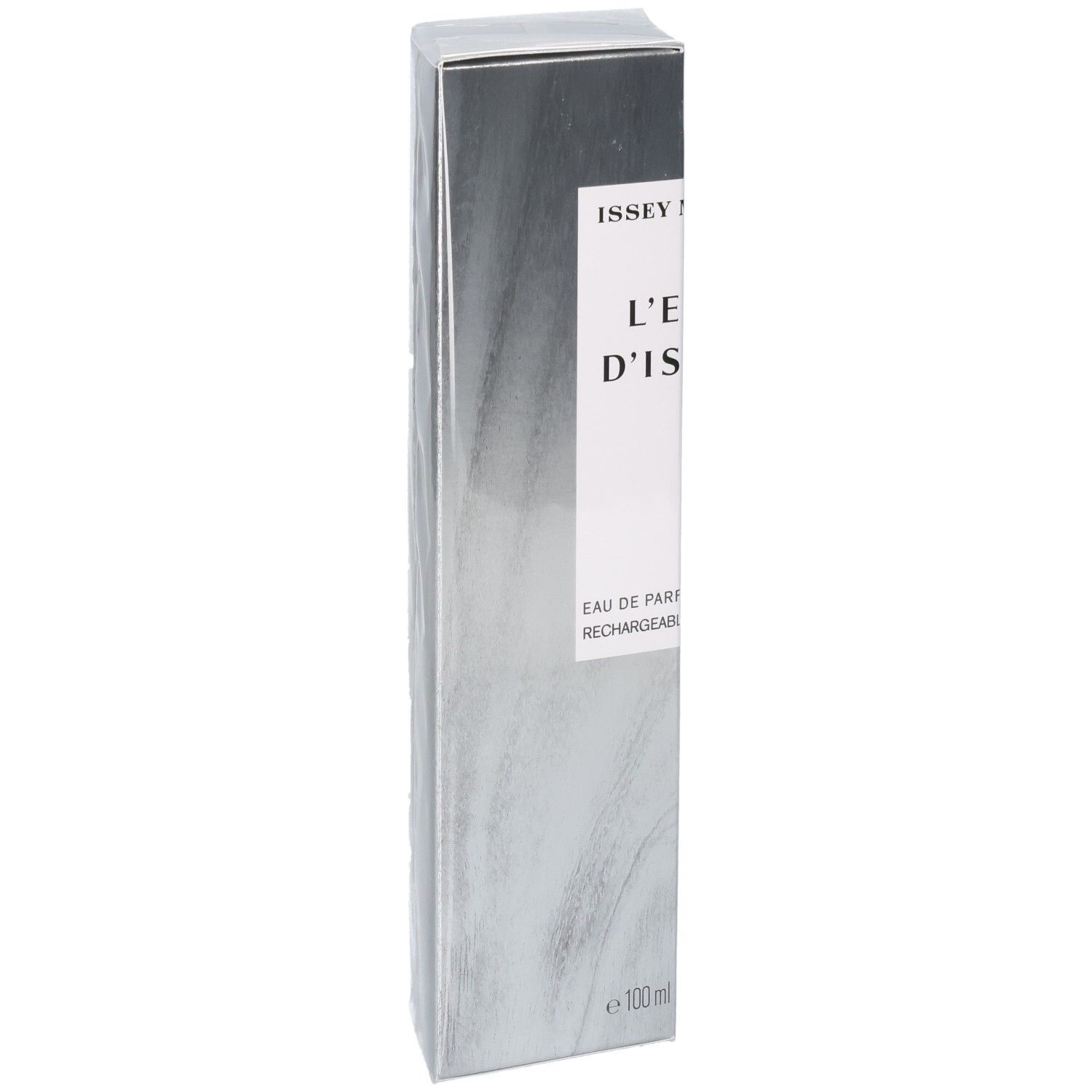 Issey Miyake L'Eau d'Issey Eau de Parfum Intense, 100ml, silberne Verpackung.
