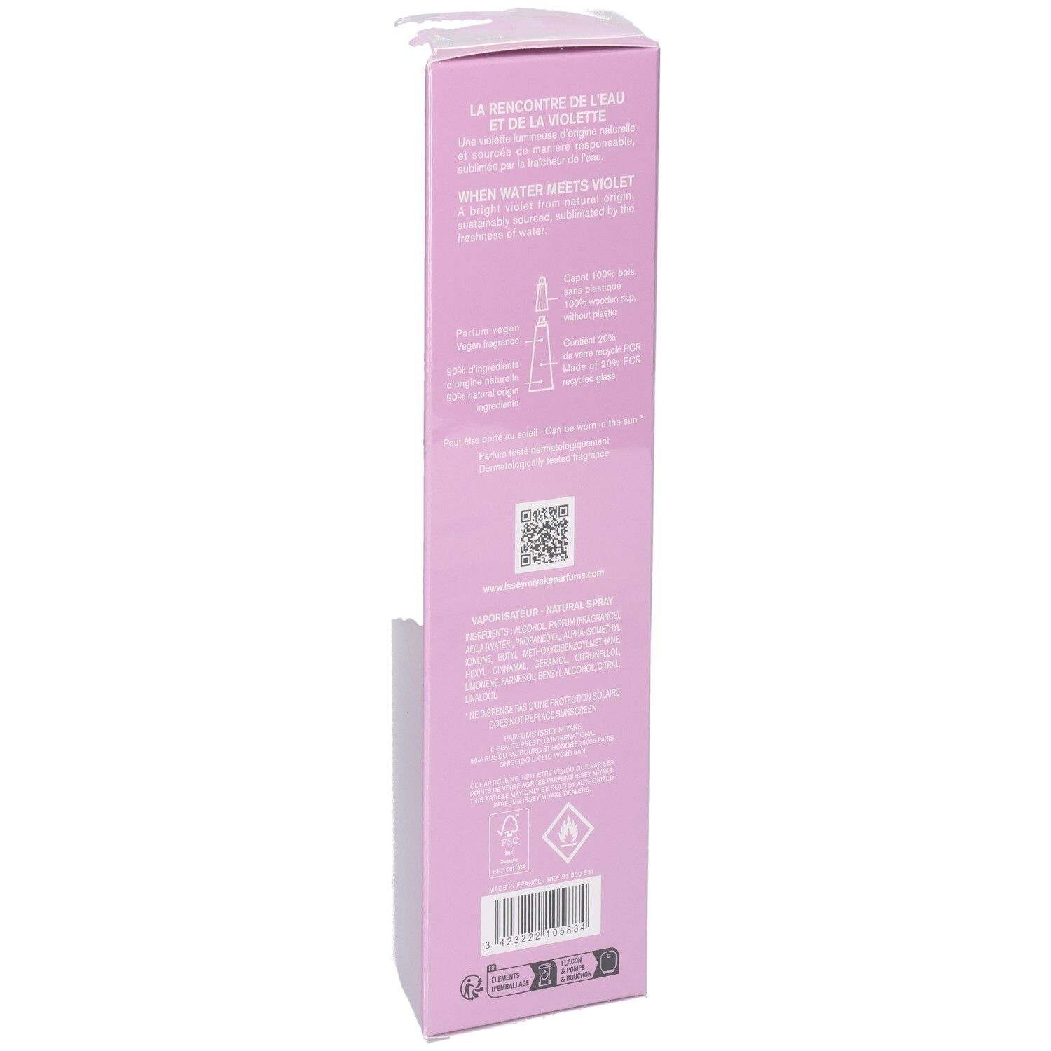 Rückseite der Issey Miyake L'Eau d'Issey Solar Violet Eau de Toilette Intense.